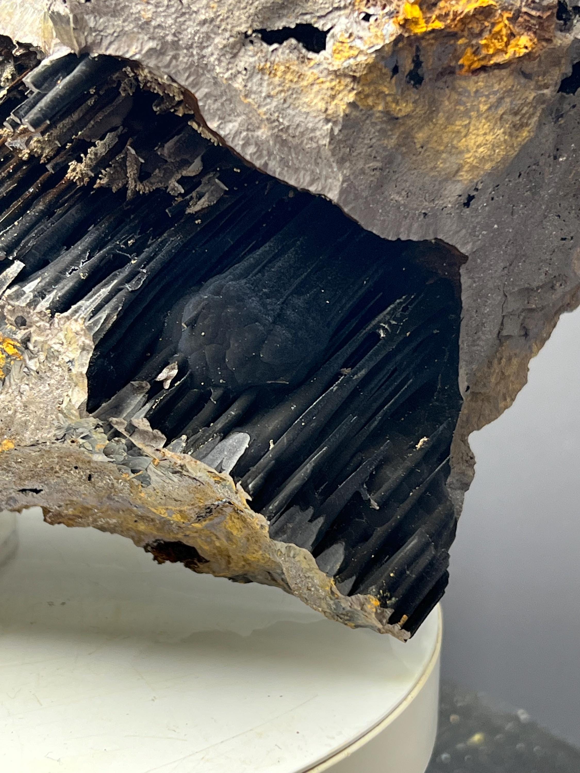 Museum Grade! Limonite And Specularite With Velvet Function Stalactite Goethite Specimen, For Special Collection - Crystal Gemstone AE 