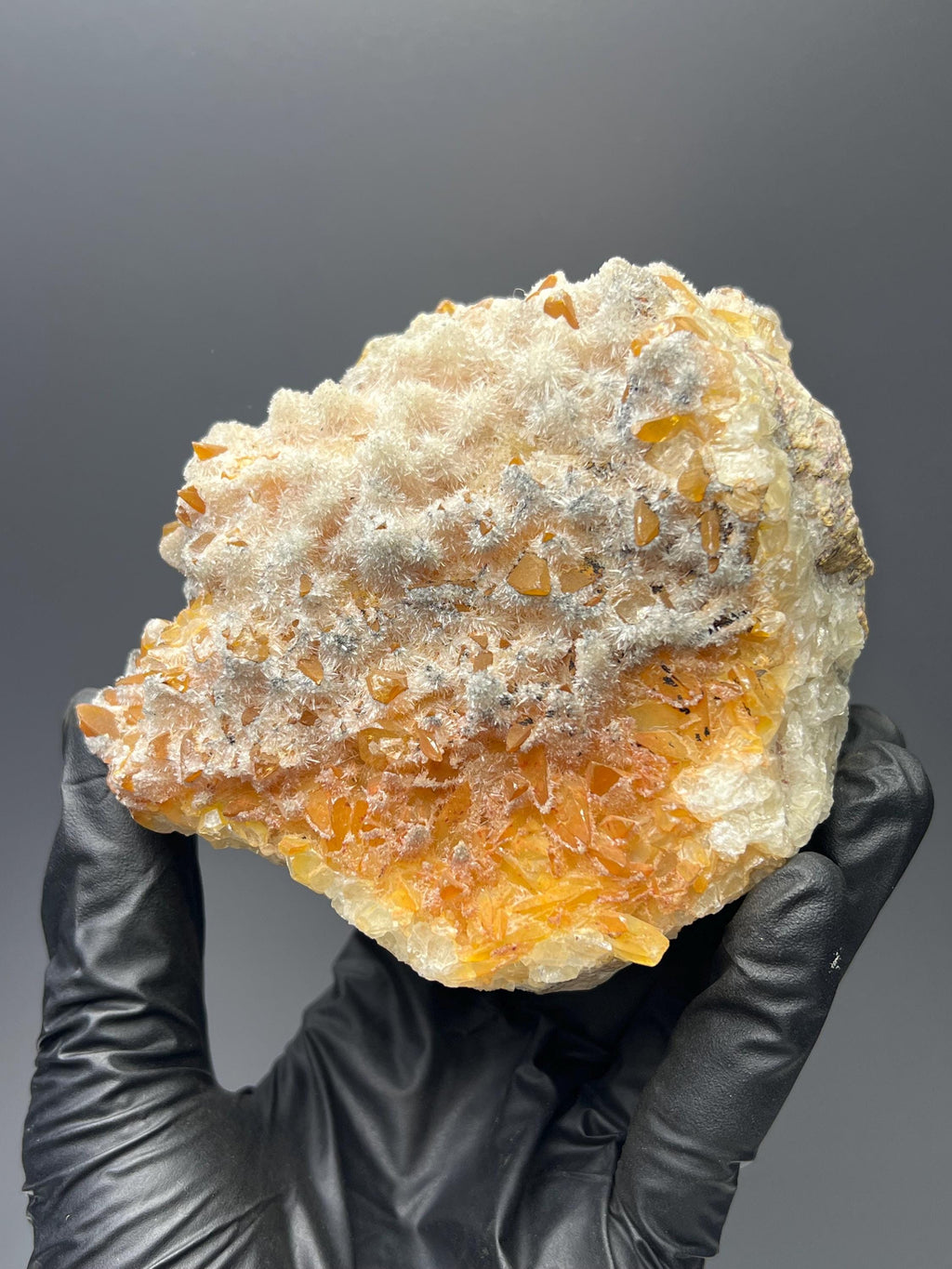Feather Crystal Calcite Specimen, Orange Crystal from Turkey - Crystal Gemstone AE 