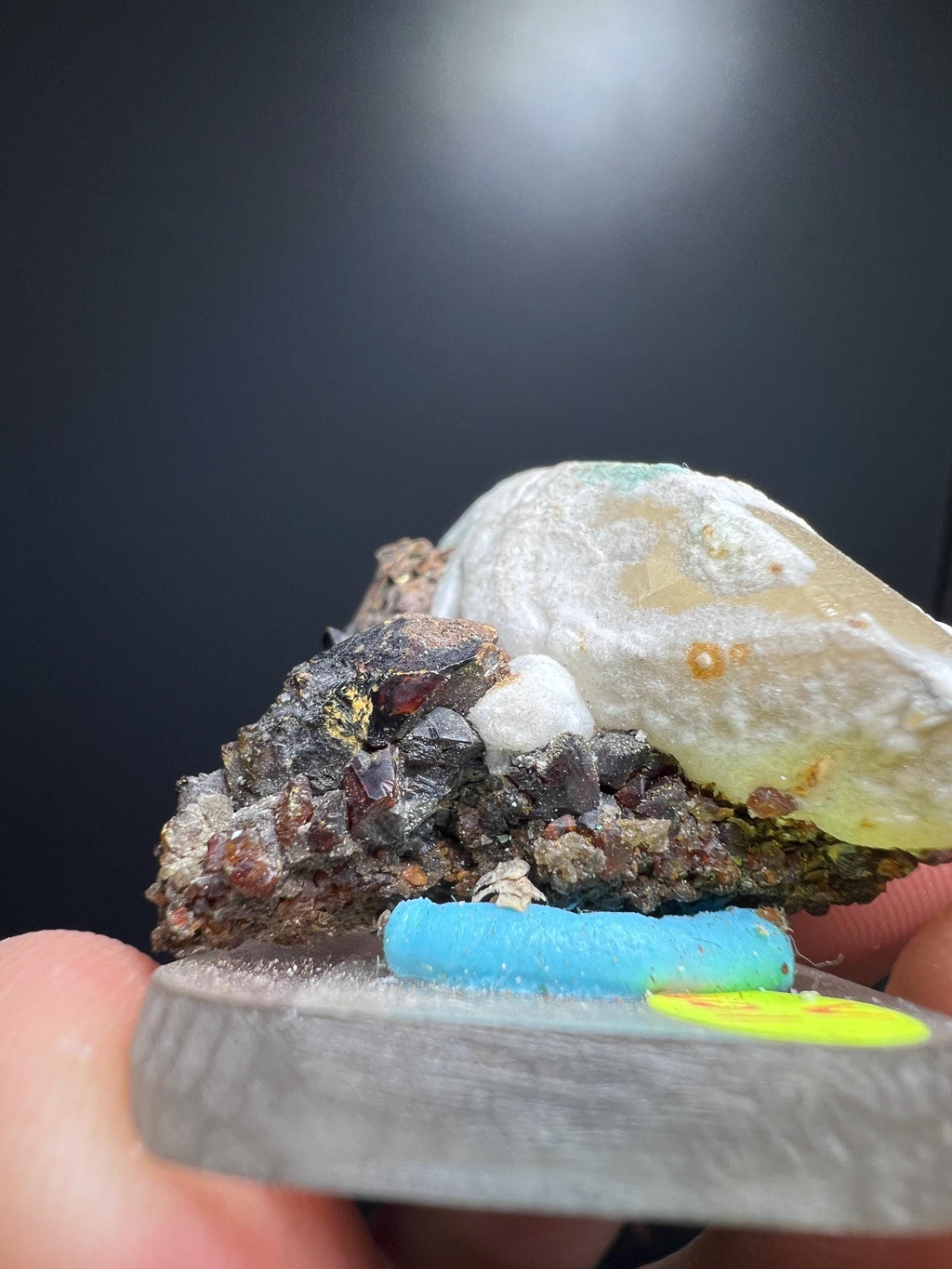Calcite And Sphalerite With Travertine Specimen, 20gram - Crystal Gemstone AE 