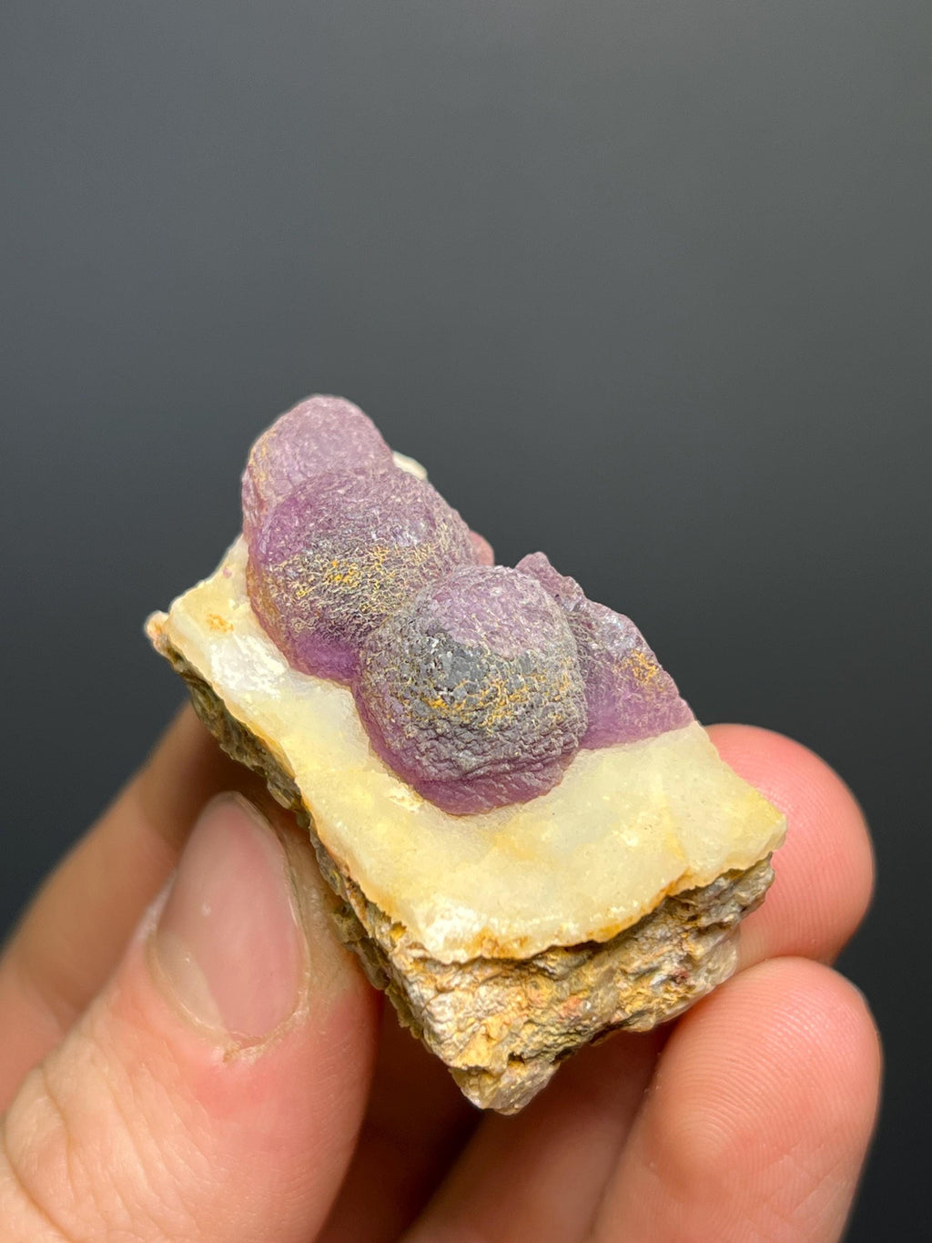 Rare! Purple Fluorite Balls On Matrix - Namibia - Crystal Gemstone AE 