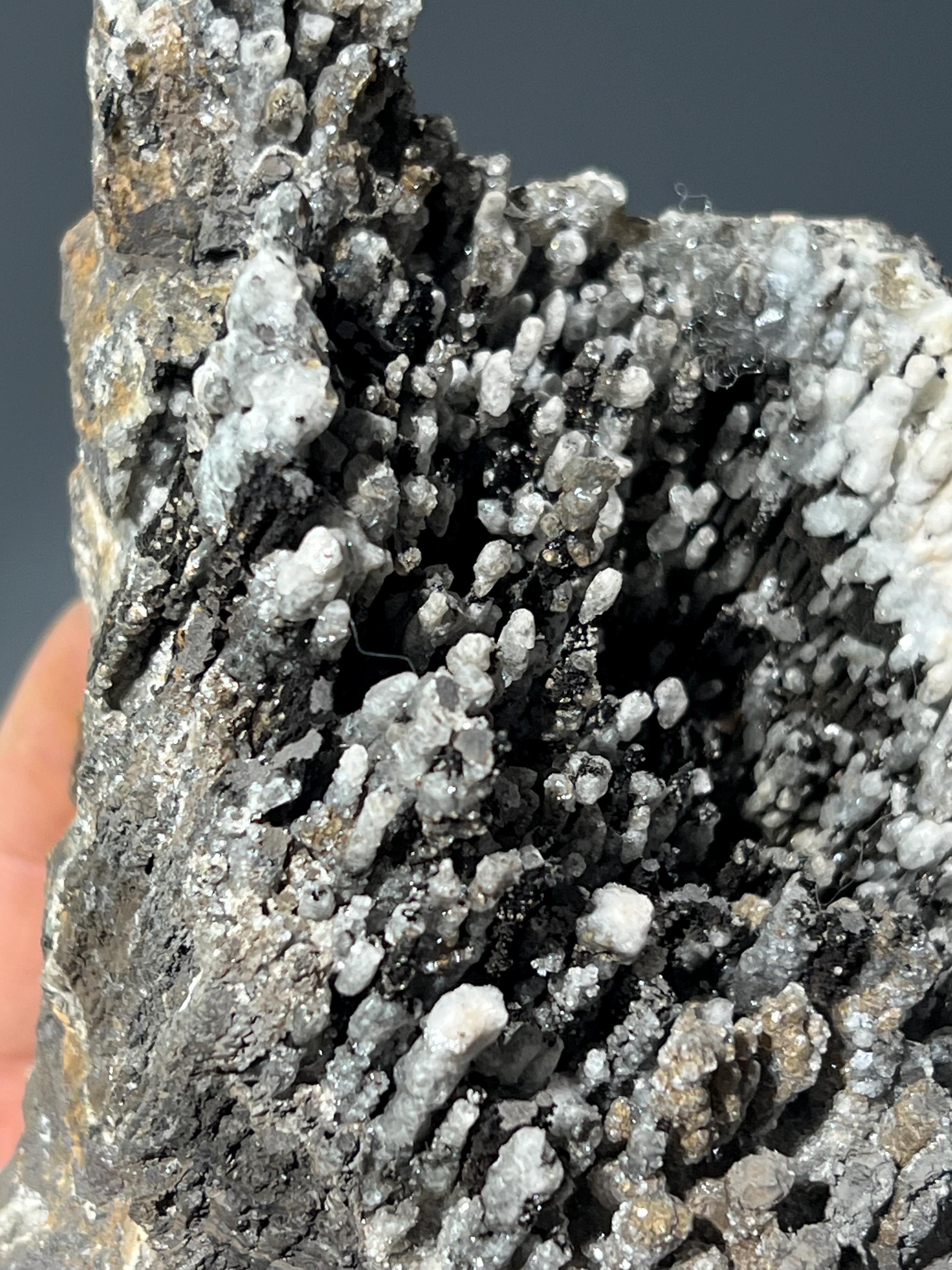 Museum Quality, Unique Crystal Calcite On Stalactite Goethite - Crystal Gemstone AE 