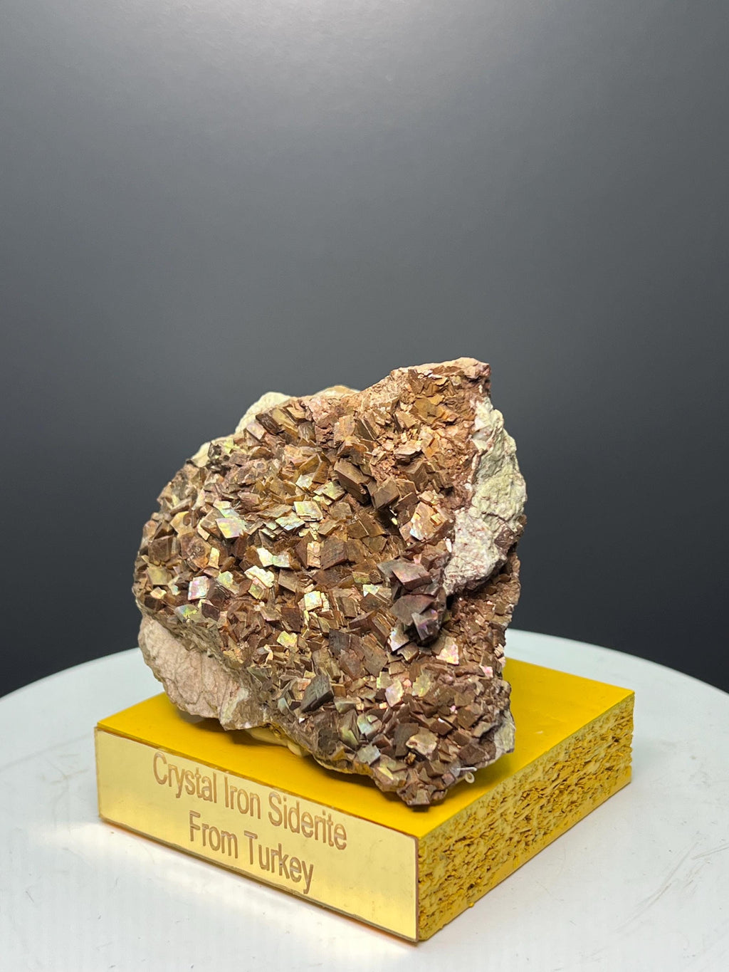 Museum Grade! Iridescent Crystal Iron Siderite, From Turkey - Crystal Gemstone AE 