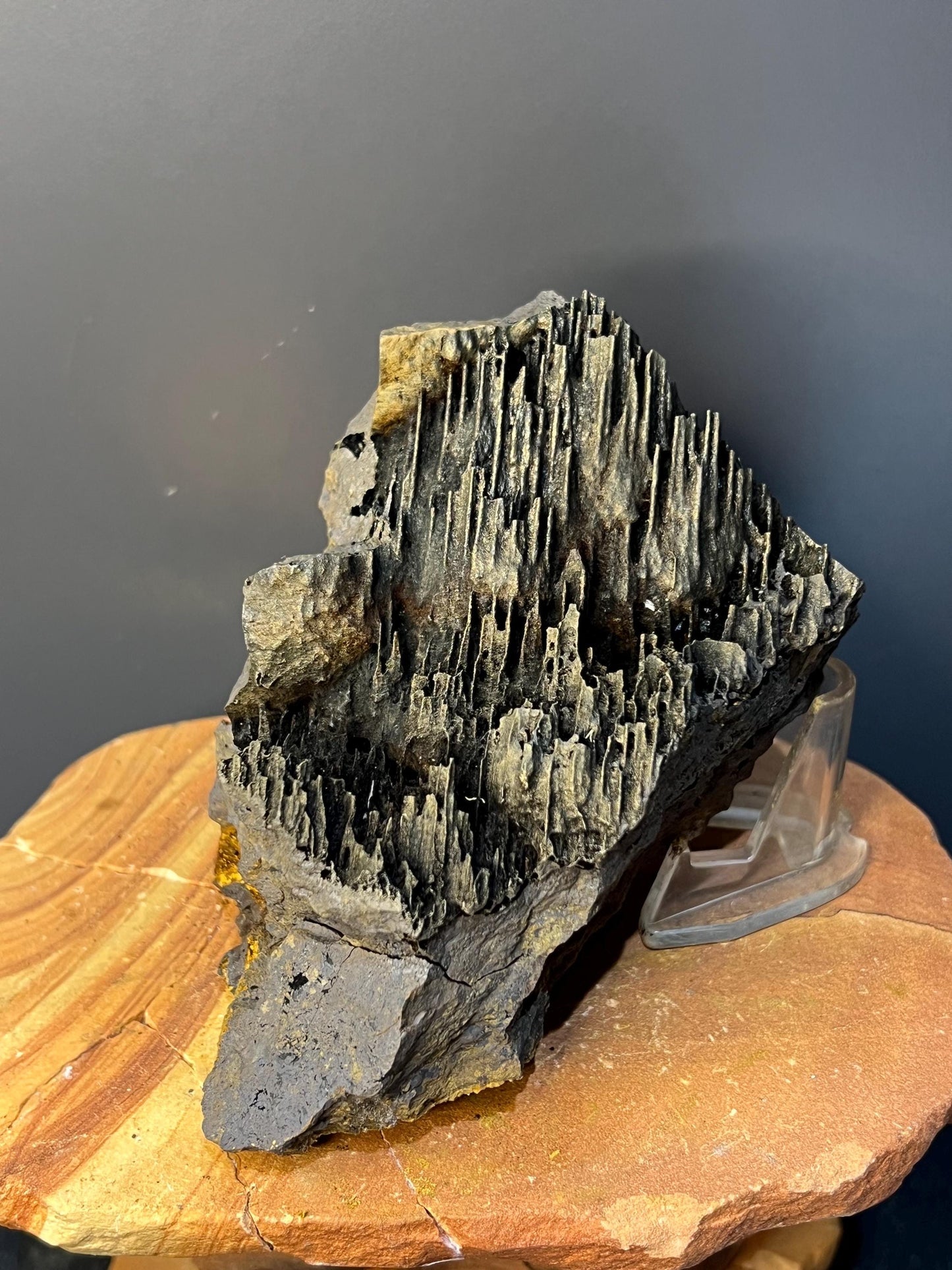 Museum Grade, Very Special Golden Color Stalactite Goethite Specimen - Crystal Gemstone AE 