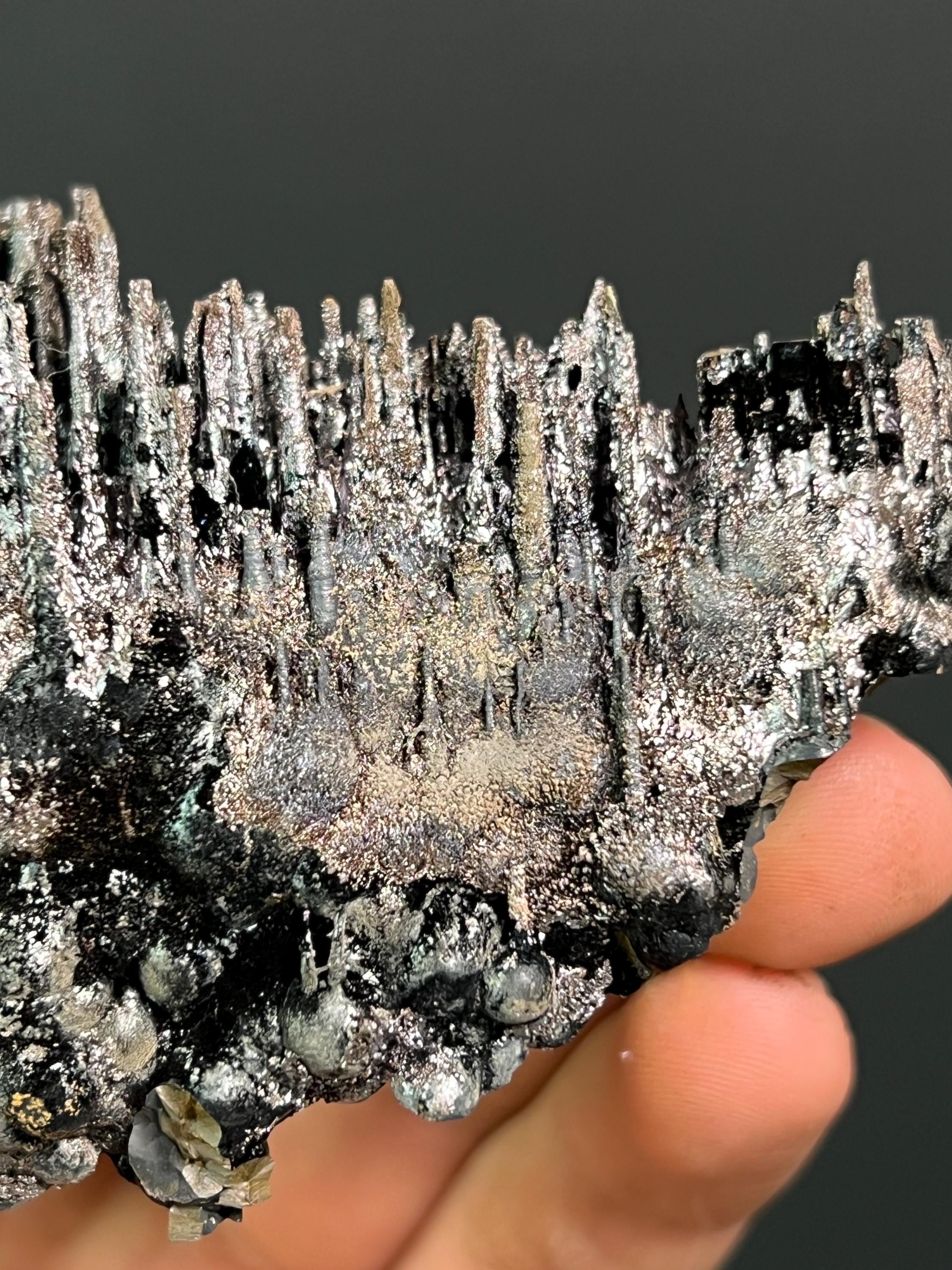 Specularite Goethite Stalactite Mineral Specimen, Starry Night Stone - Crystal Gemstone AE 