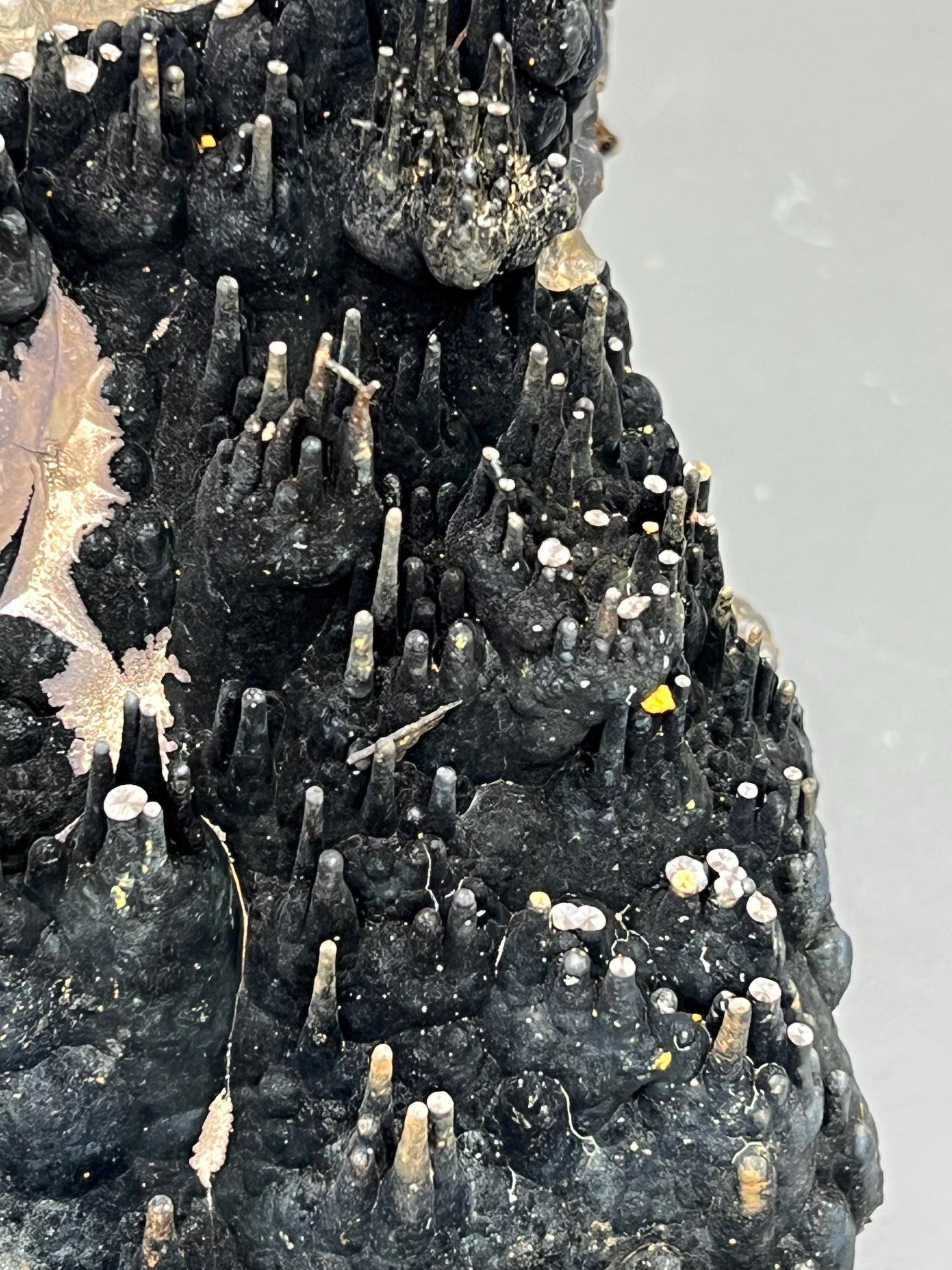 Large Size Limonite And Specularite On Stalactite Goethite - Crystal Gemstone AE 