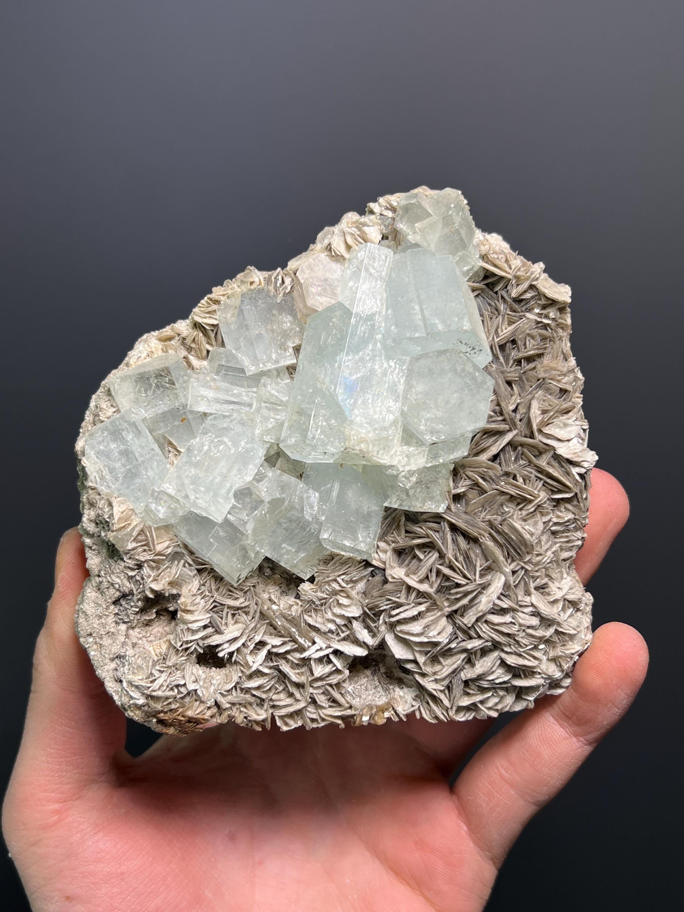 Museum Grade, Aquamarine With Muscovite Specimen, 700gram - Crystal Gemstone AE 