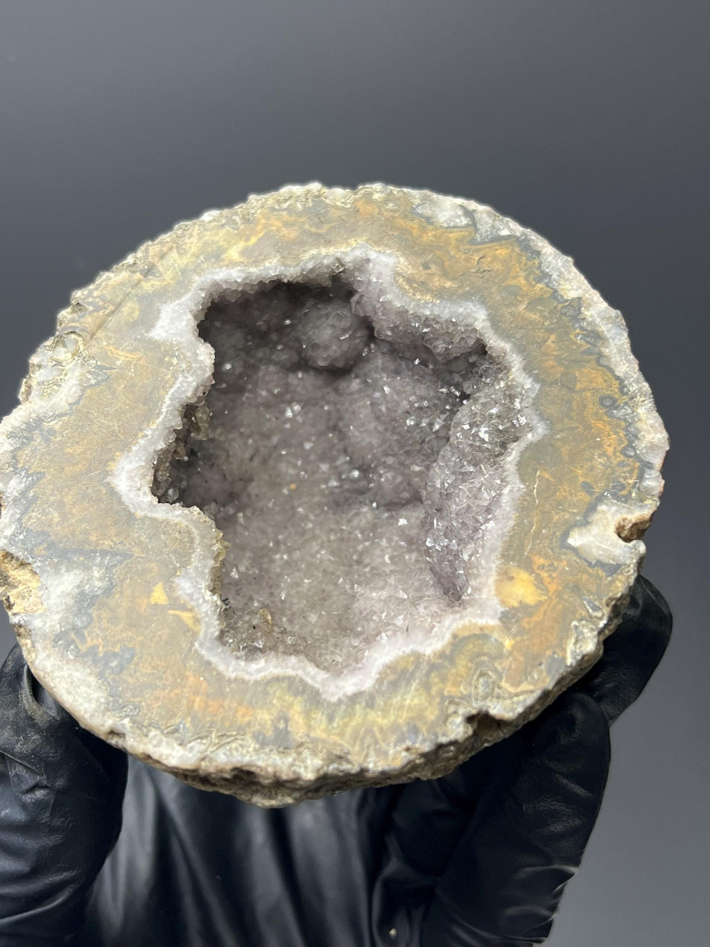 Cave Crystal Quartz With Agate Ball - Crystal Gemstone AE 