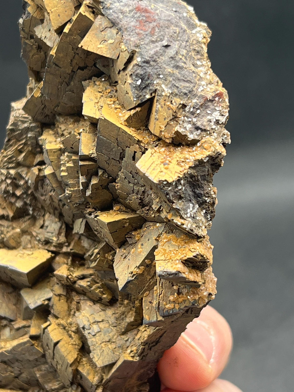 Special Quality, Calcite And Limonite On Iron Siderite, For Special Collection - Crystal Gemstone AE 