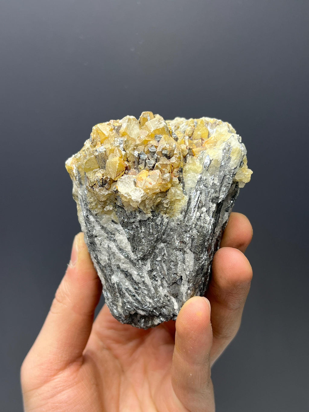 Galena With Crystal Calcite - Crystal Gemstone AE 