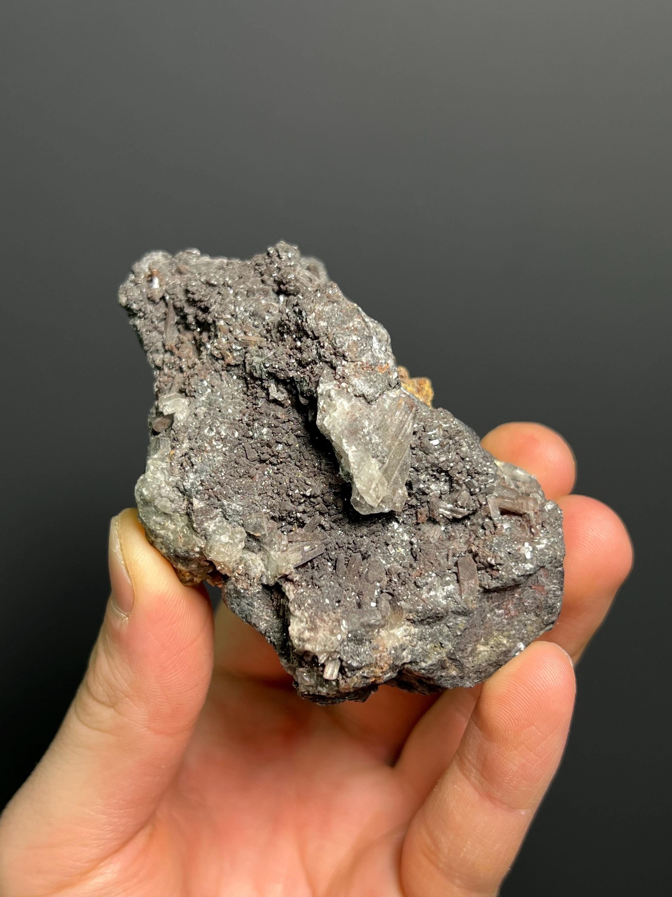 Anglesite Crystal In Galena, 566gram - Crystal Gemstone AE 