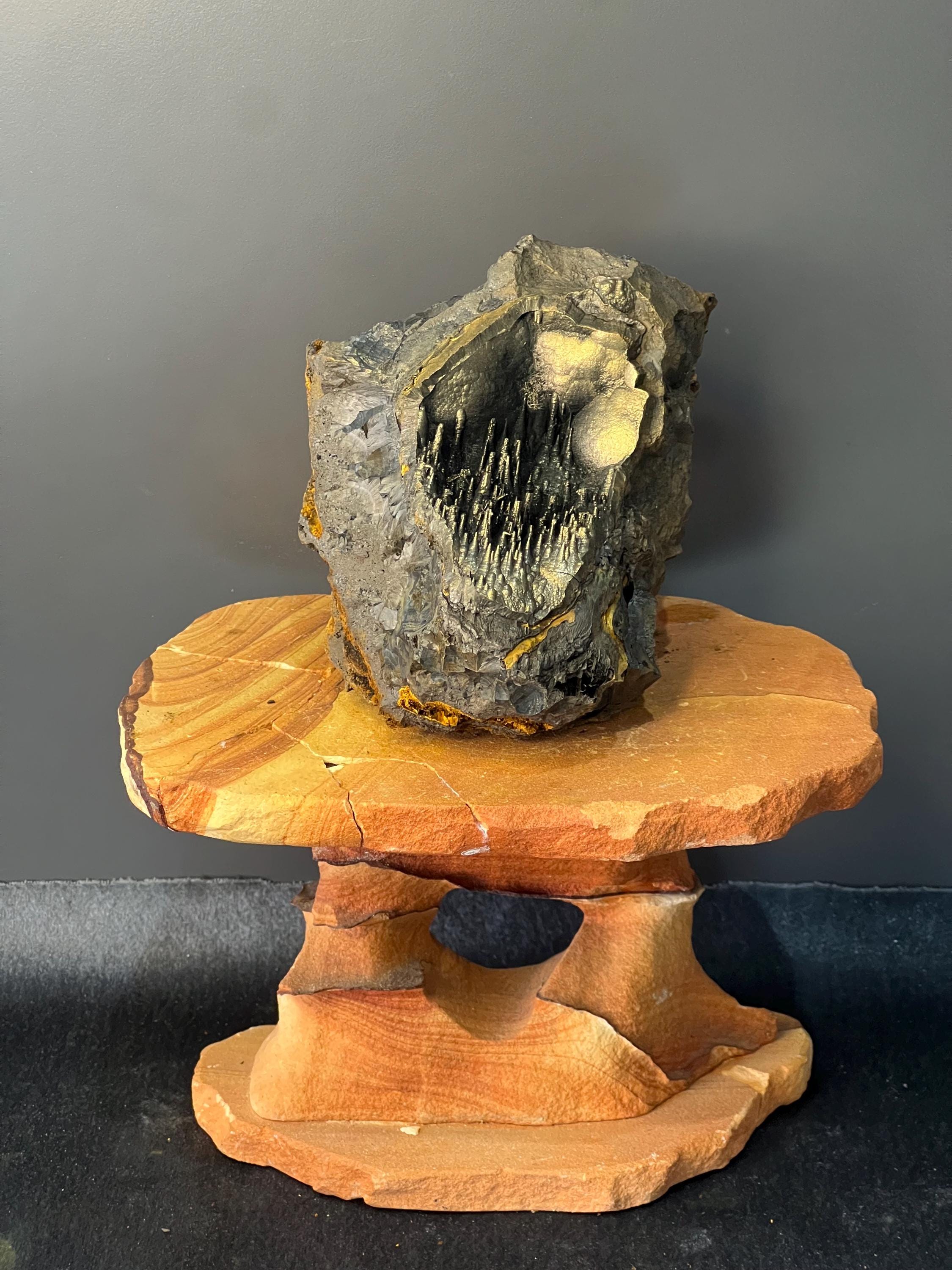 Museum Quality, Showy Golden Color Stalactite Goethite Specimen - Crystal Gemstone AE 