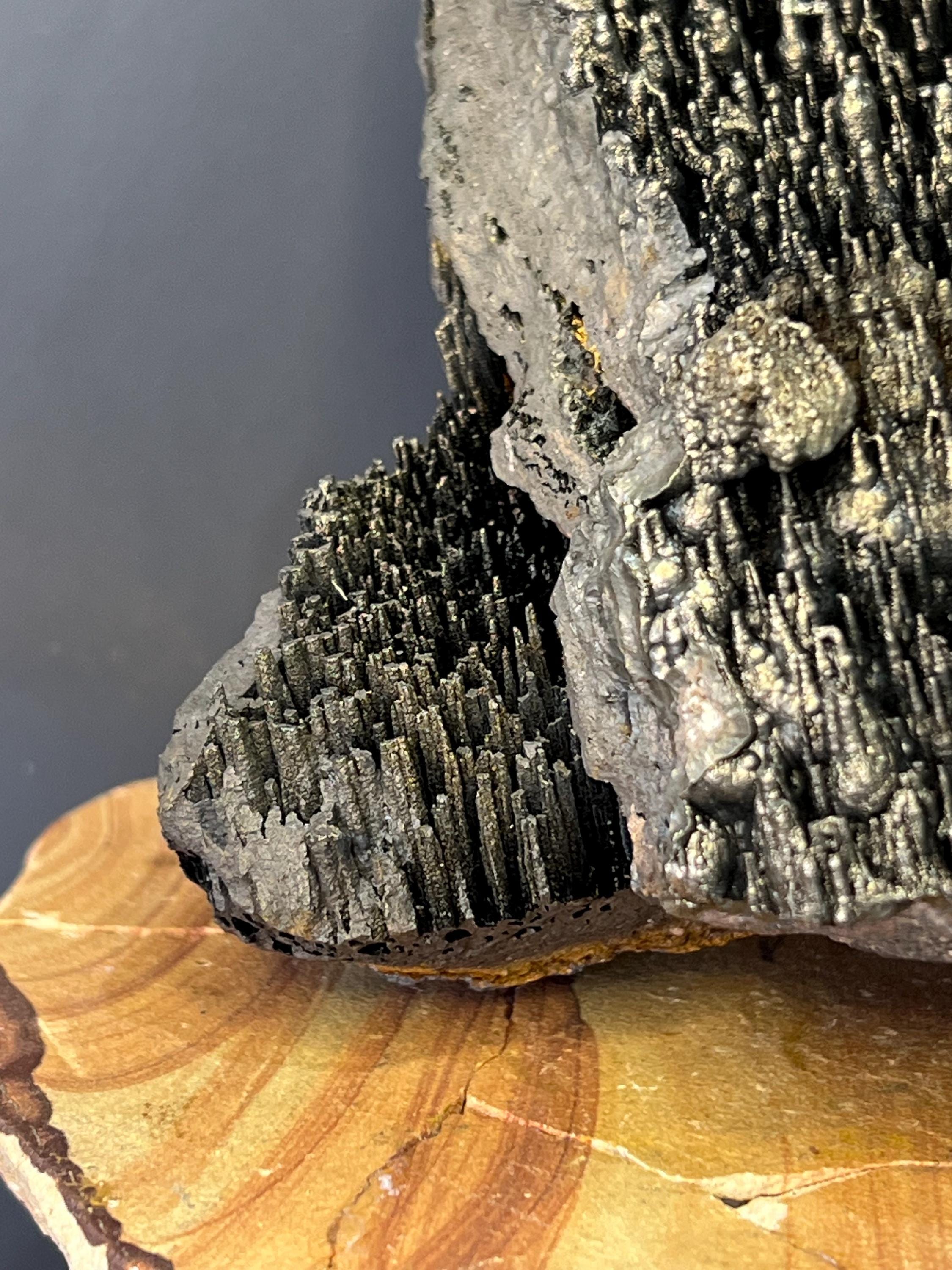 Museum Quality, Very Special Golden Color Stalactite Goethite Specimen, For Special Collection - Crystal Gemstone AE 