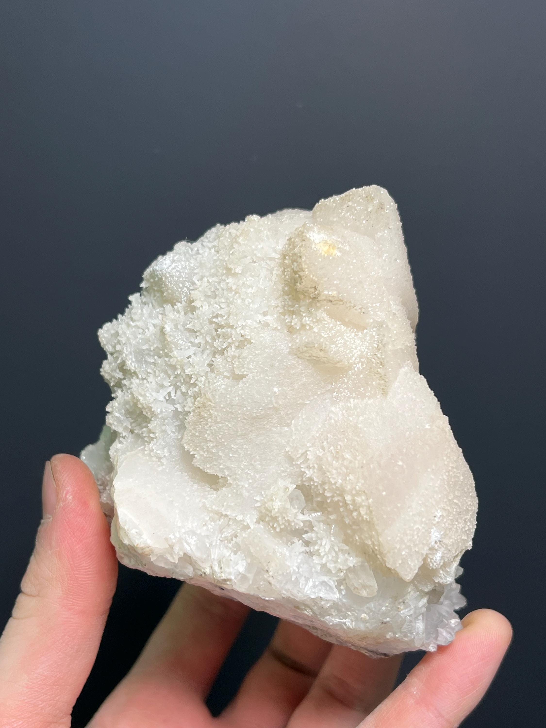 Lilac Calcite with Crystal Quartz Specimen, 884gram, Turkey Origin - Crystal Gemstone AE 