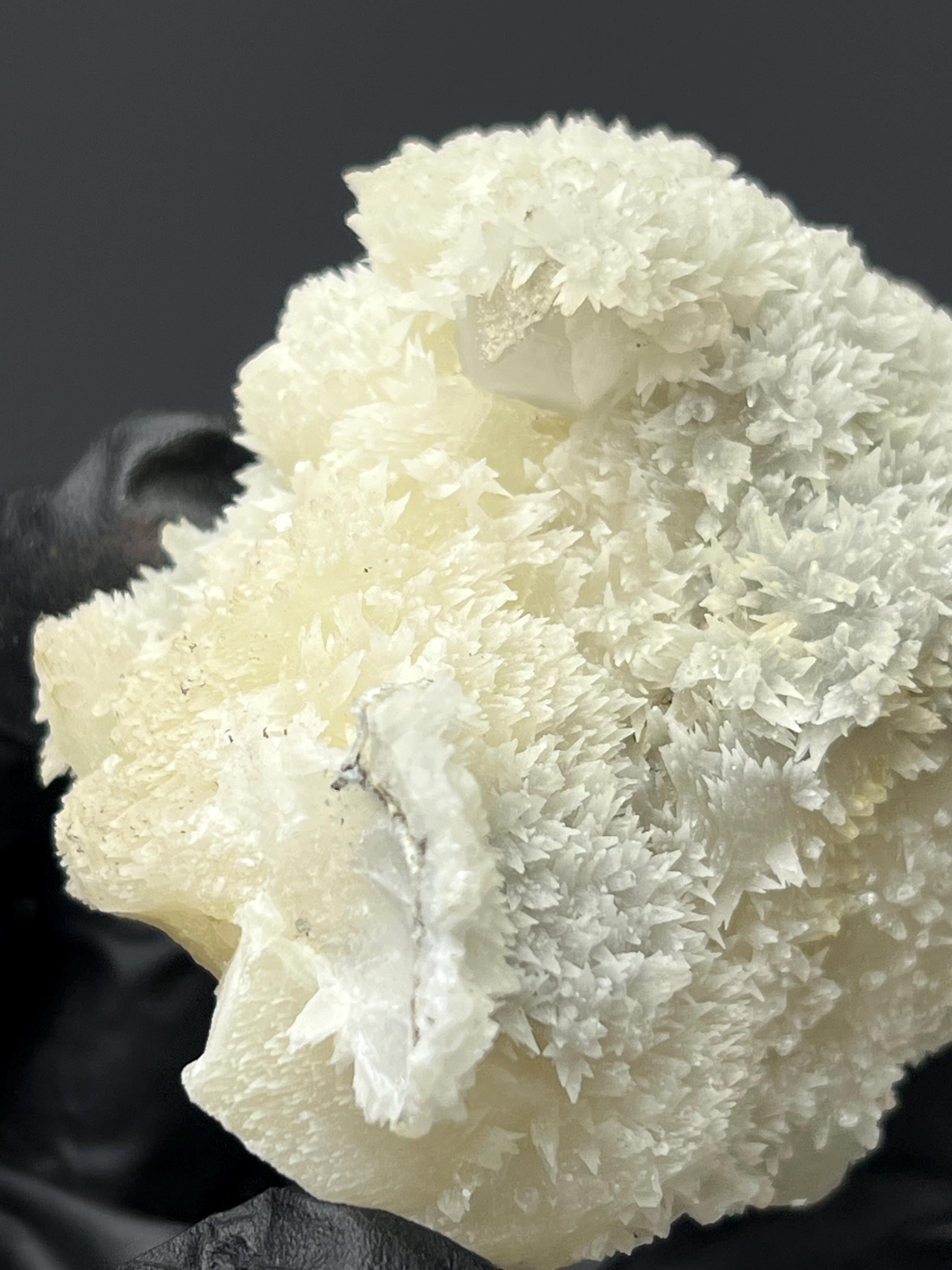 Snow Calcite With Crystal Quartz - Crystal Gemstone AE 