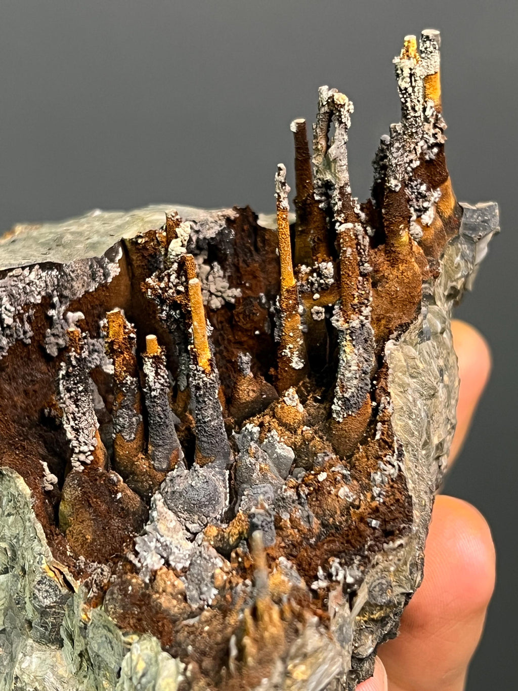 Museum Grade Specularite And Limonite On Stalactite Goethite - Crystal Gemstone AE 