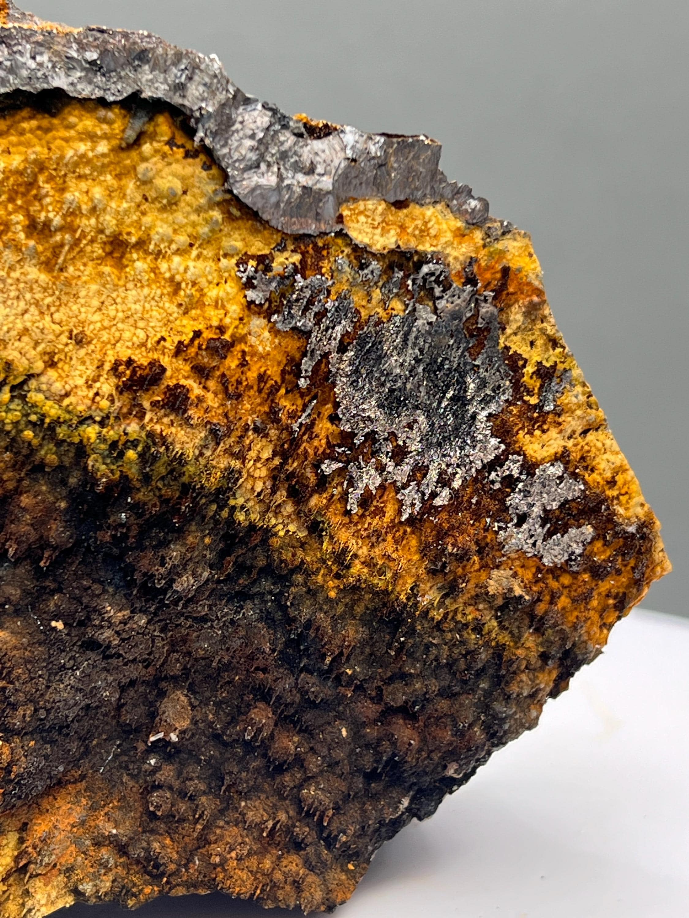 Limonite And Specularite On Stalactite Botryoidal Formation Goethite - Crystal Gemstone AE 