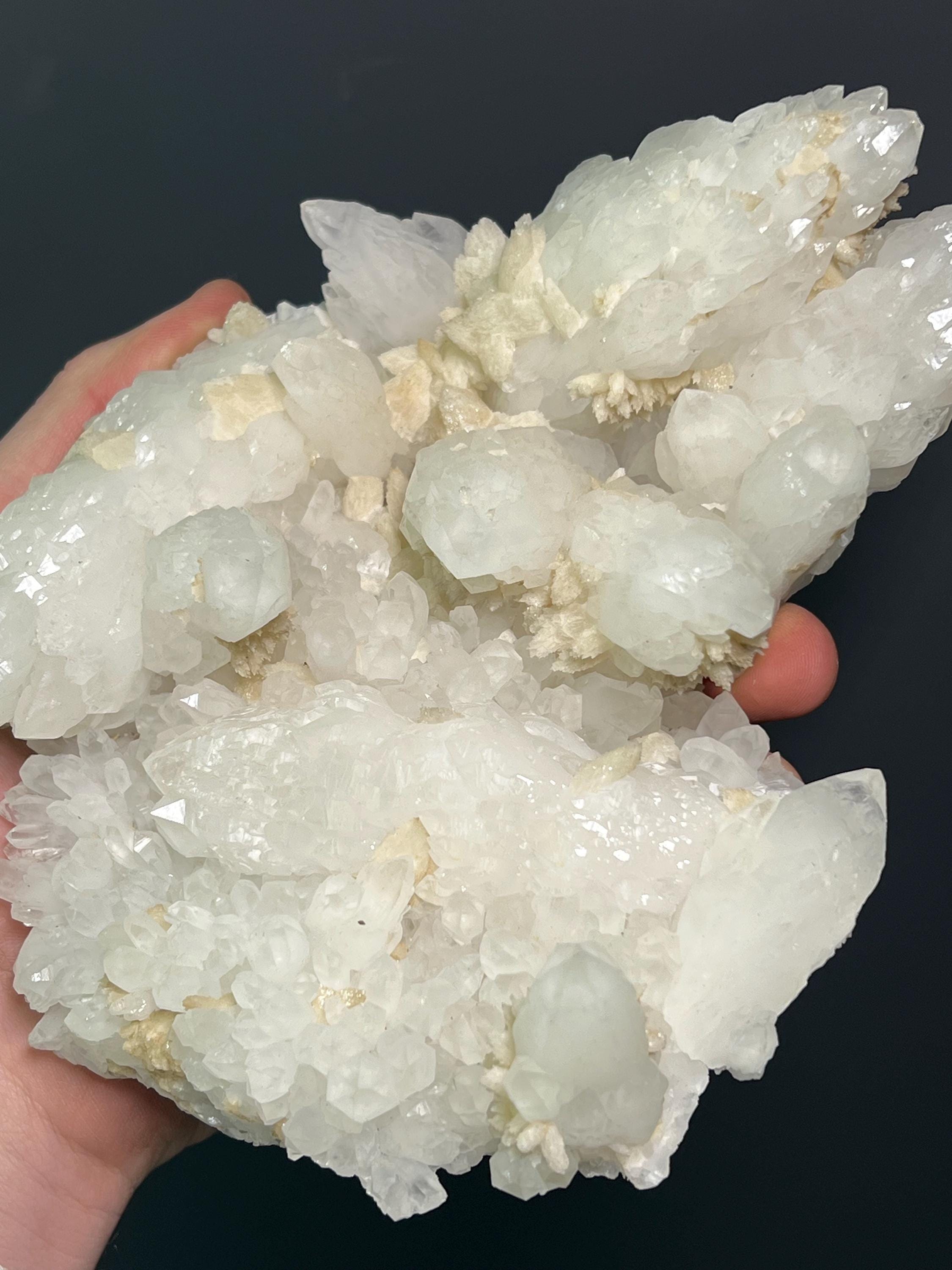 Calcite With Cathedral Crystal Quartz Specimen, 1,2kg - Crystal Gemstone AE 