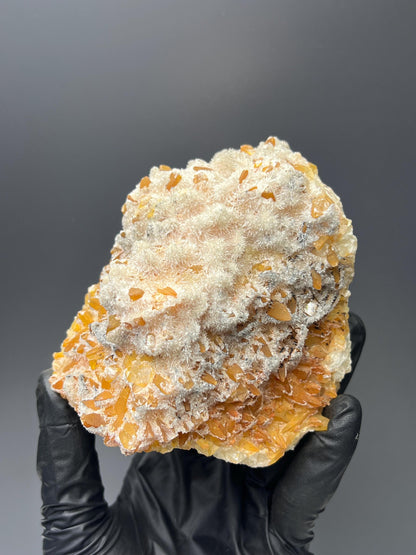 Feather Crystal Calcite Specimen, Orange Crystal from Turkey