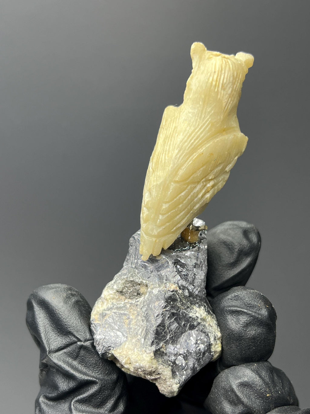 Galena Stone With Natural Stone Bird - Crystal Gemstone AE 