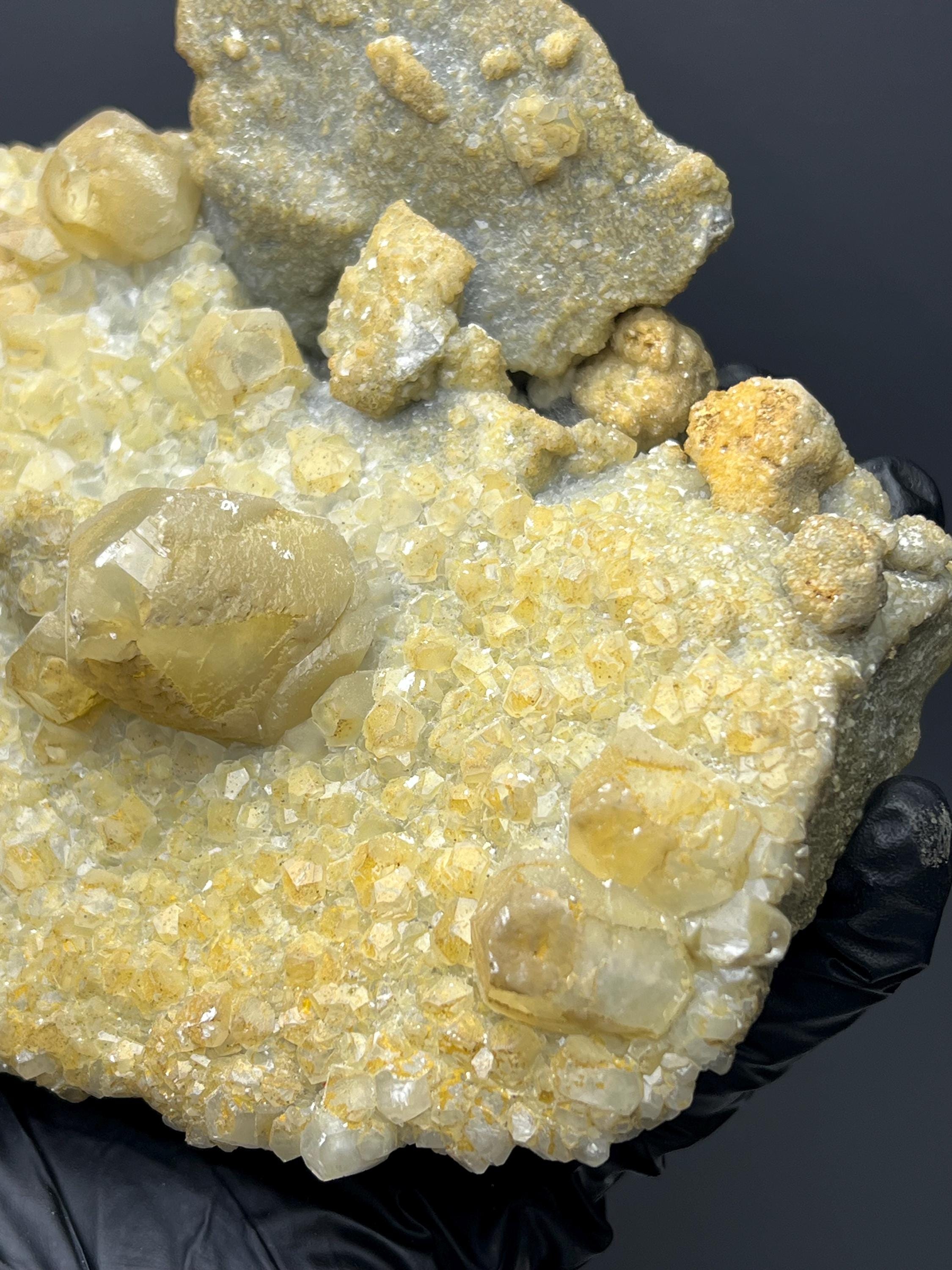 Golden Yellow Crystal Calcite - Crystal Gemstone AE 
