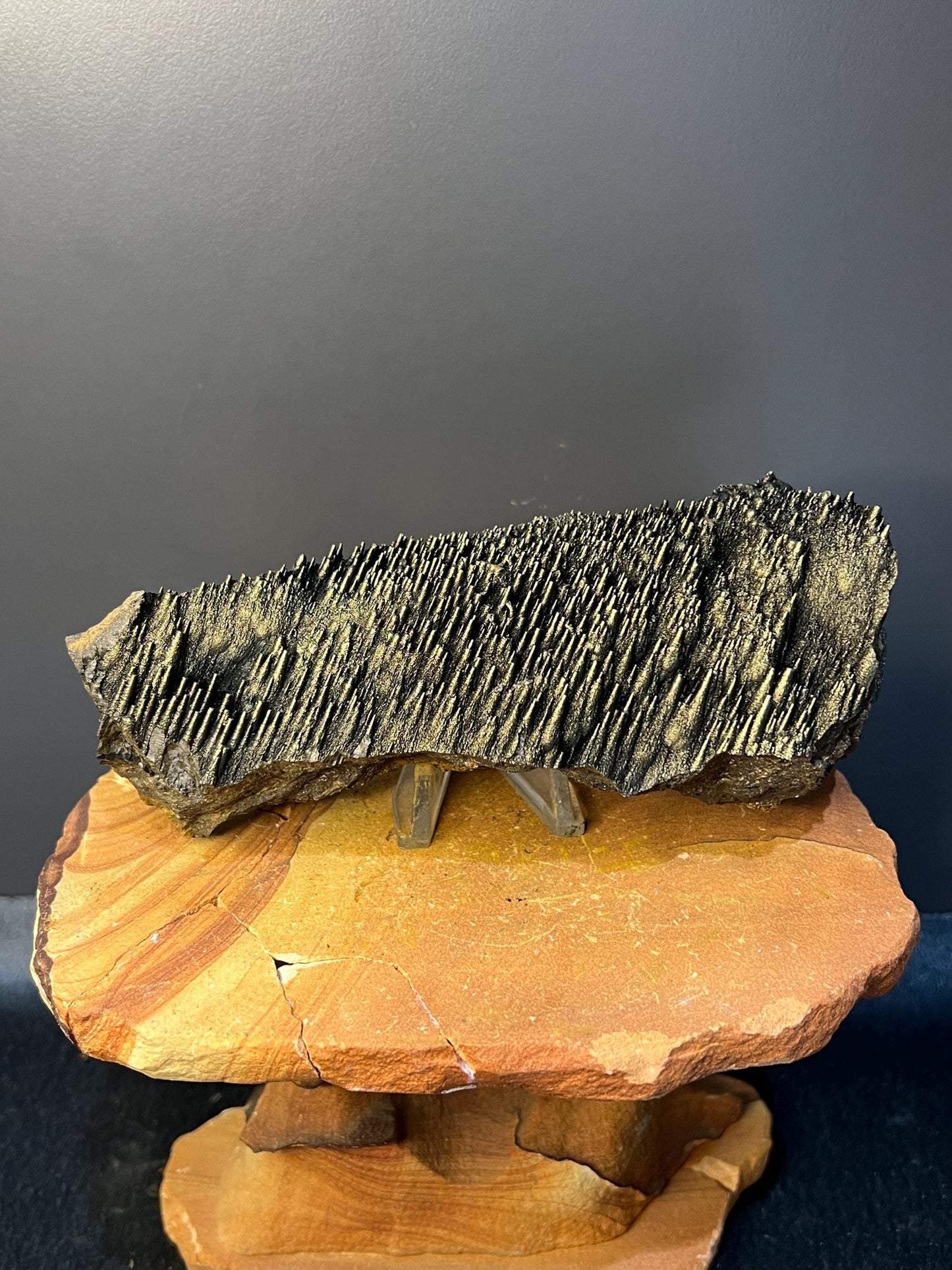 Museum Grade, Very Very Showy Golden Color Stalactite Goethite Specimen, For Special Collection - Crystal Gemstone AE 