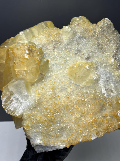 Large Size Very Special Two Sided Golden Yellow Crystal Calcite Specimen