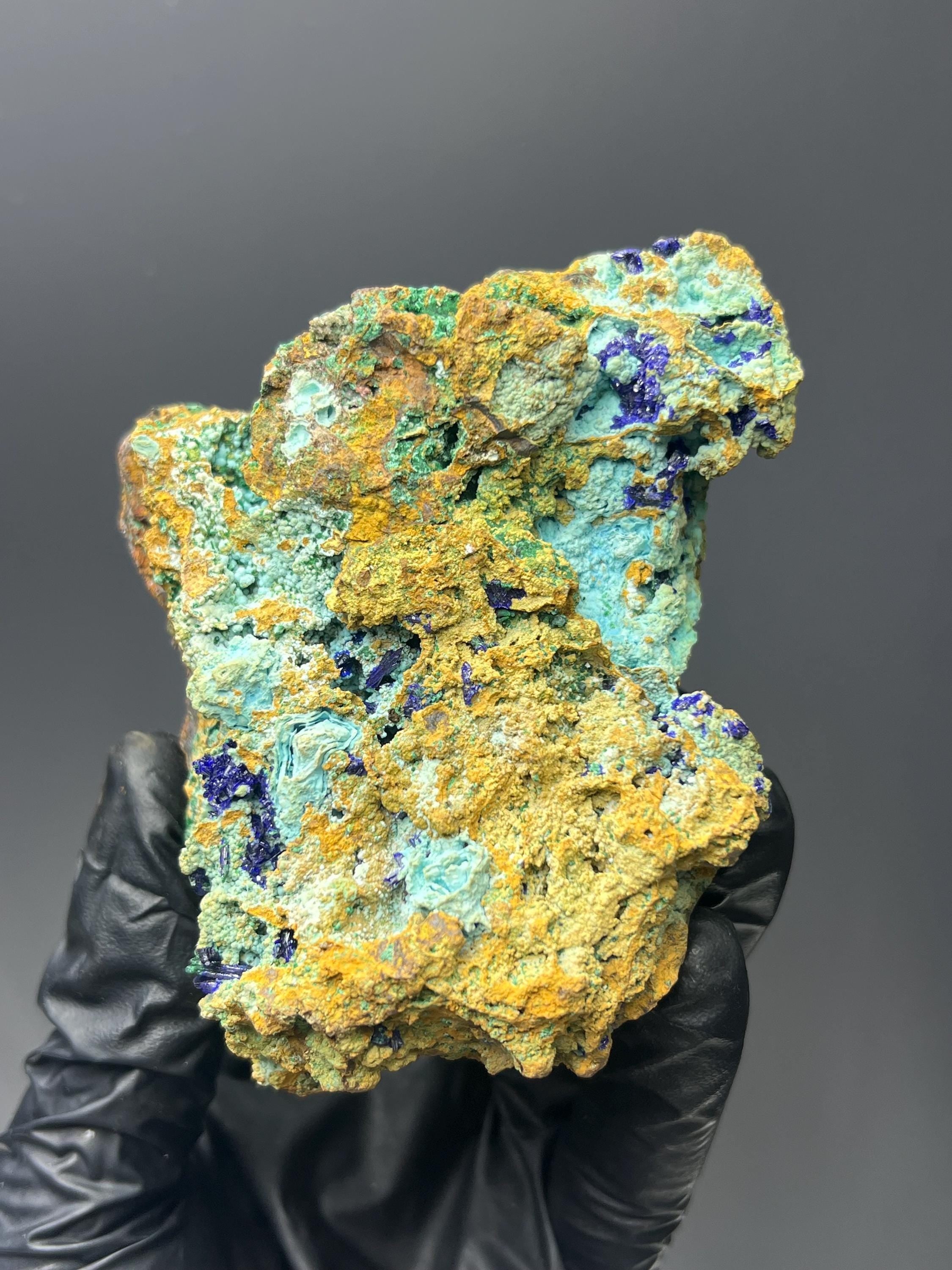 Crystal Azurite & Malachite Specimen - Crystal Gemstone AE 