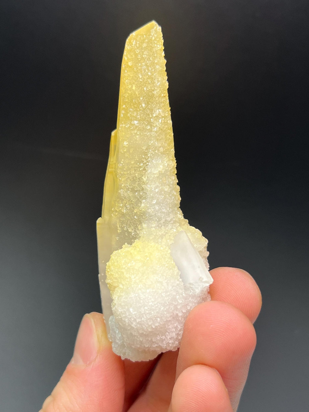 Calcite With Yellow Crystal Quartz - Crystal Gemstone AE 