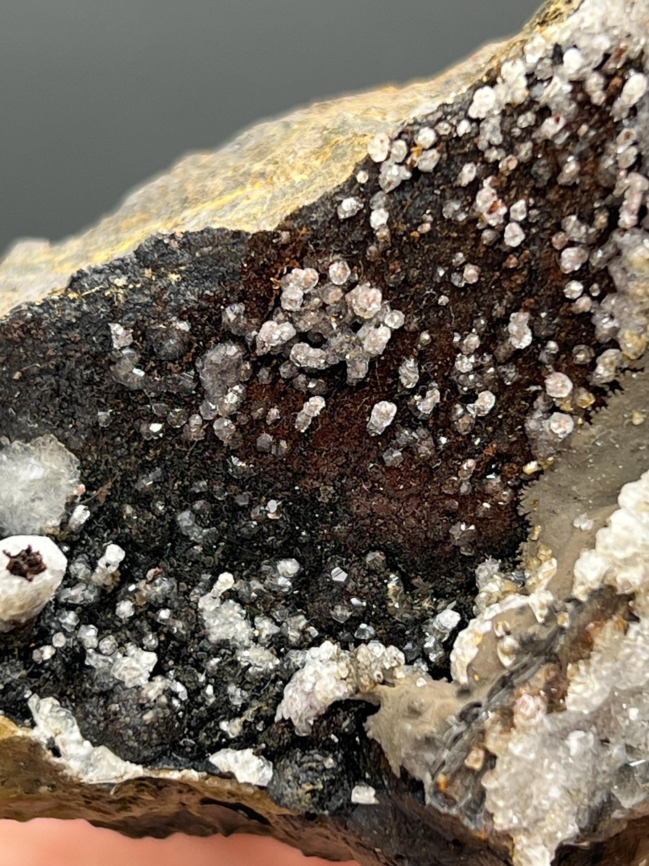 Crystal Calcite On Stalactite Hematite - Crystal Gemstone AE 