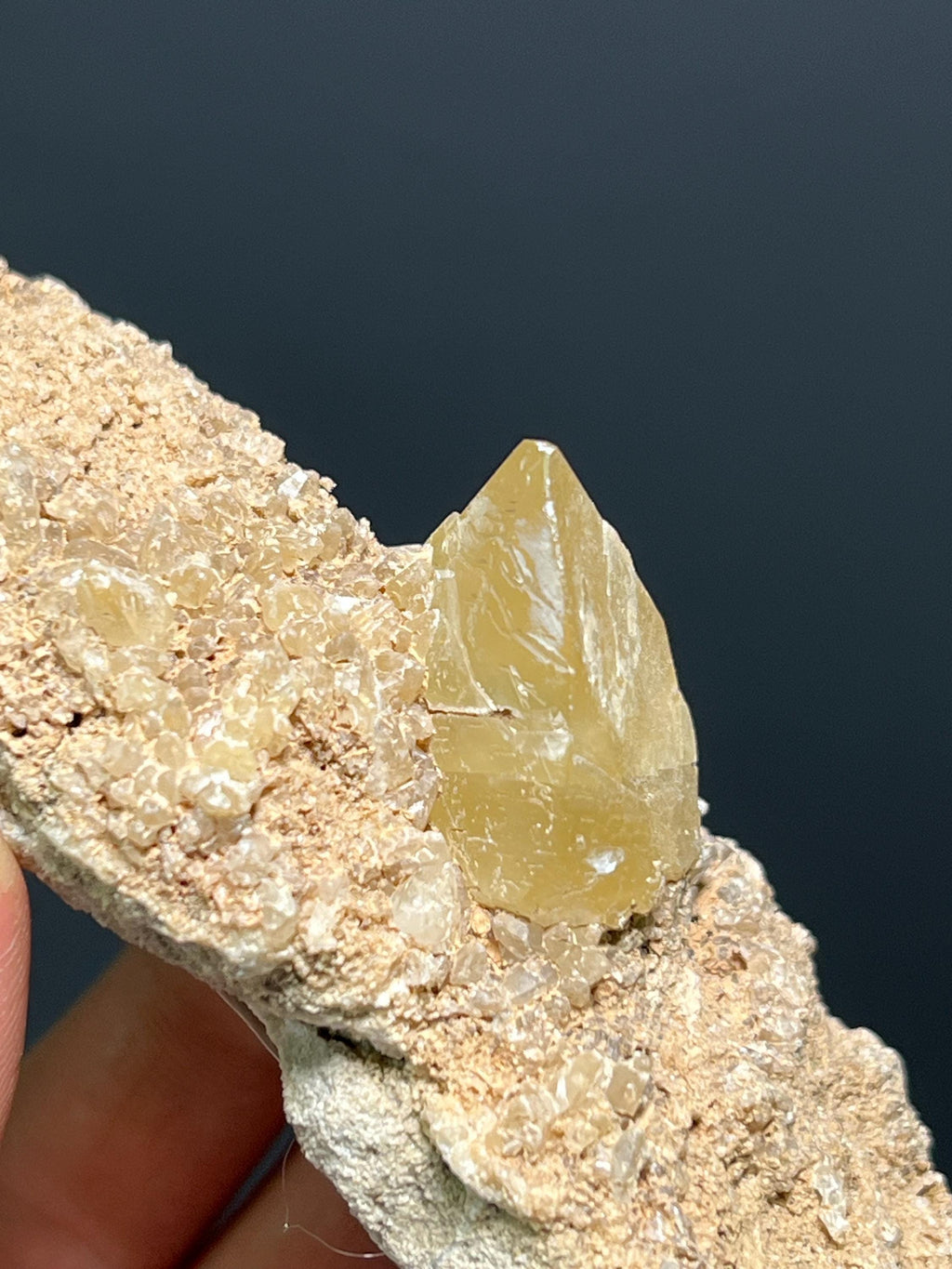 Golden Yellow Calcite On Matrix - USA - Crystal Gemstone AE 