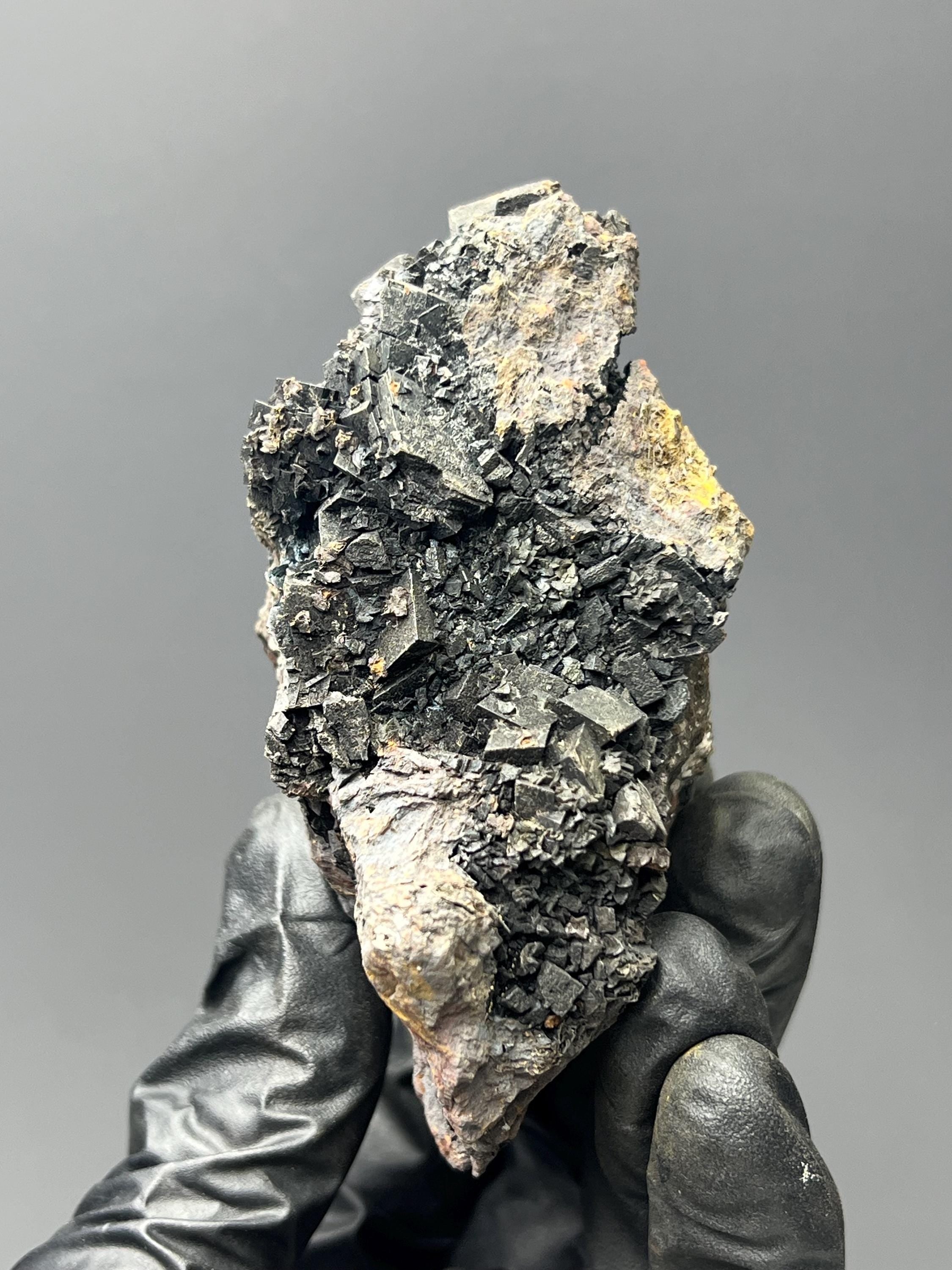 Museum Grade Very Showy Black Iron Siderite Specimen - Crystal Gemstone AE 