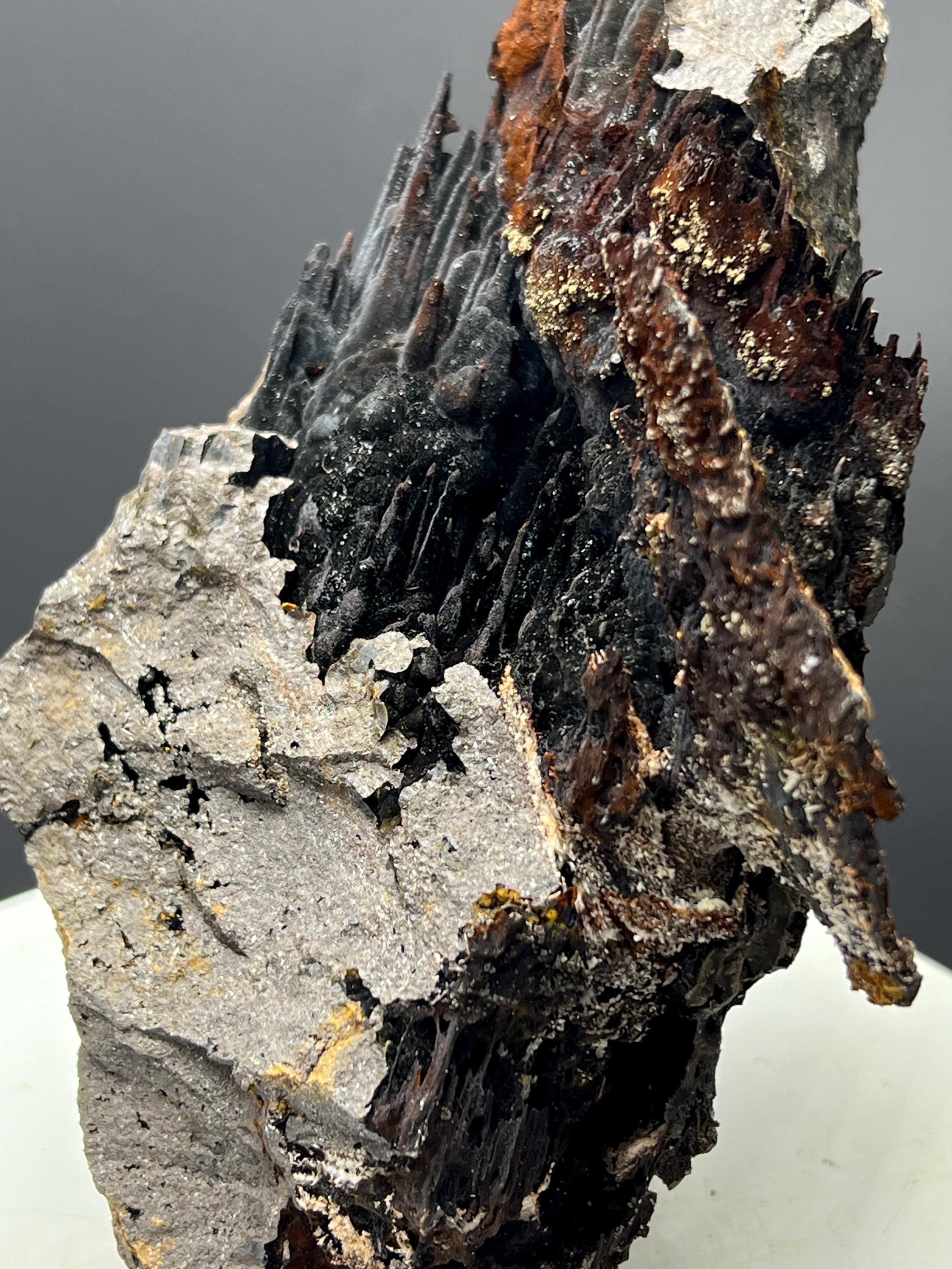Very Showy Limonite And Specularite With Stalactite Goethite, For Special Collection - Crystal Gemstone AE 