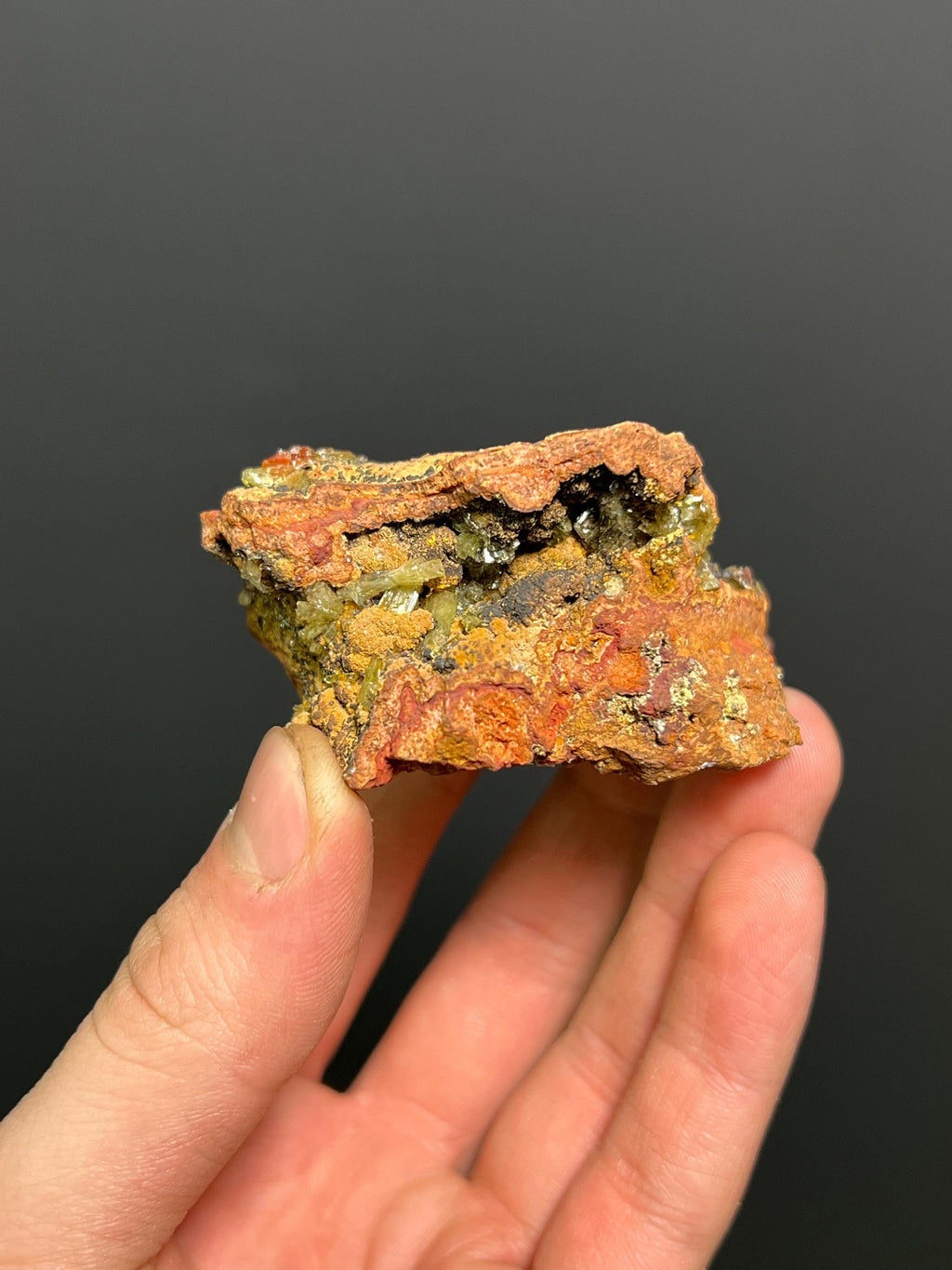 Adamite Goethite - Mexico - Crystal Gemstone AE 