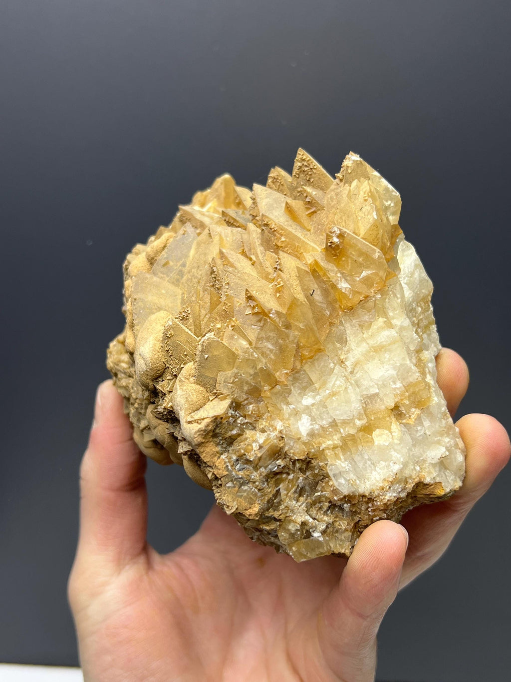 Orange Crystal Calcite Specimen - Crystal Gemstone AE 