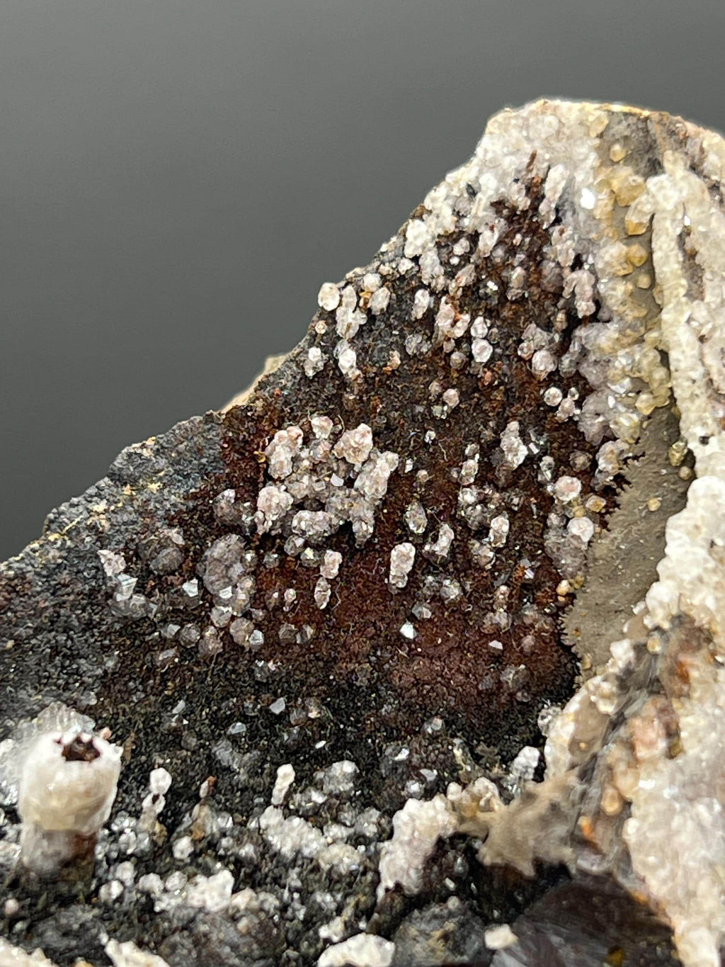 Crystal Calcite On Stalactite Hematite - Crystal Gemstone AE 