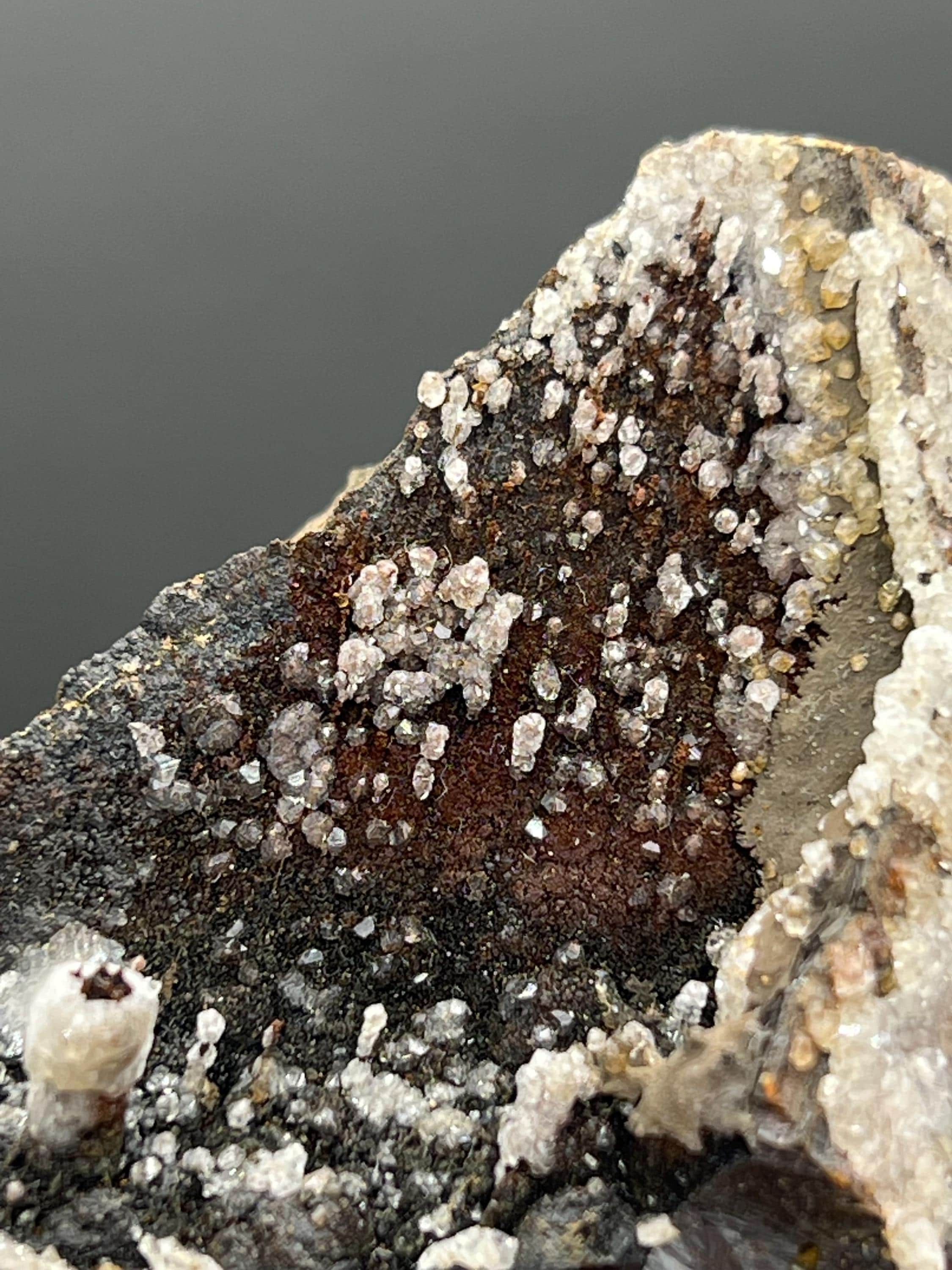 Crystal Calcite On Stalactite Hematite - Crystal Gemstone AE 