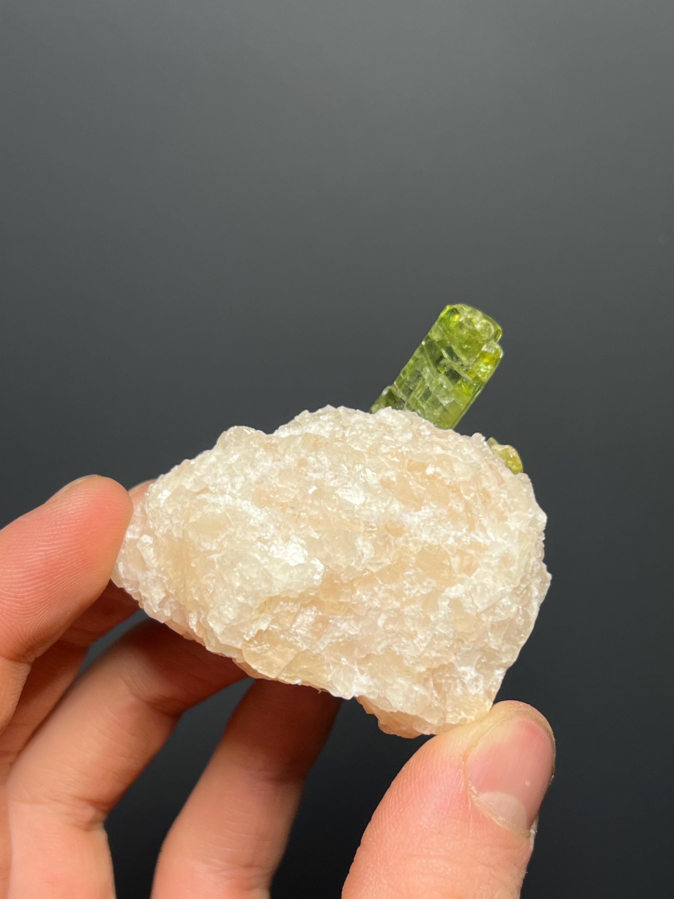 Apatite Crystals In Calcite Specimen, 98gram - Crystal Gemstone AE 