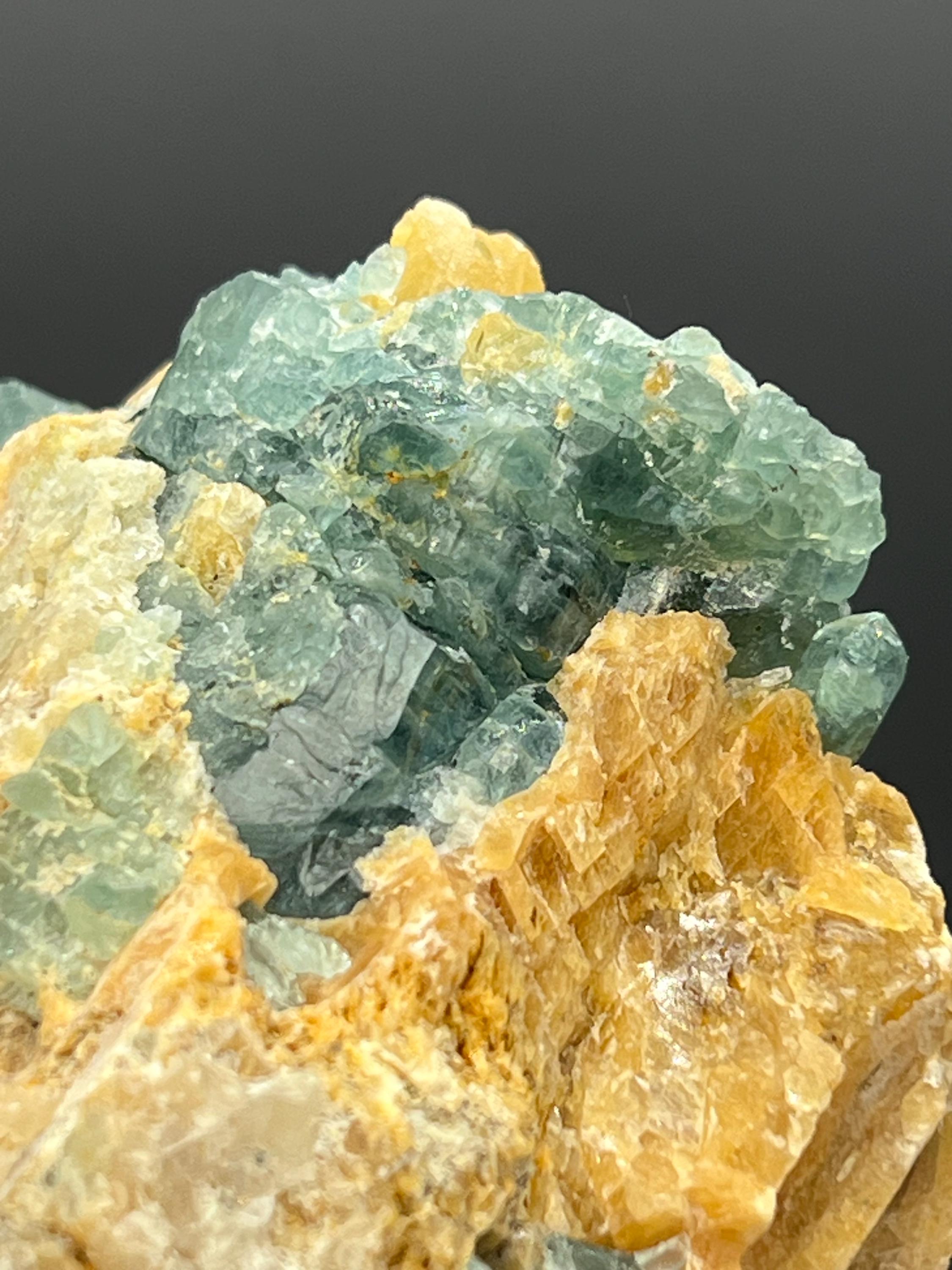 Fluorapatite In Calcite, From Russia - Crystal Gemstone AE 