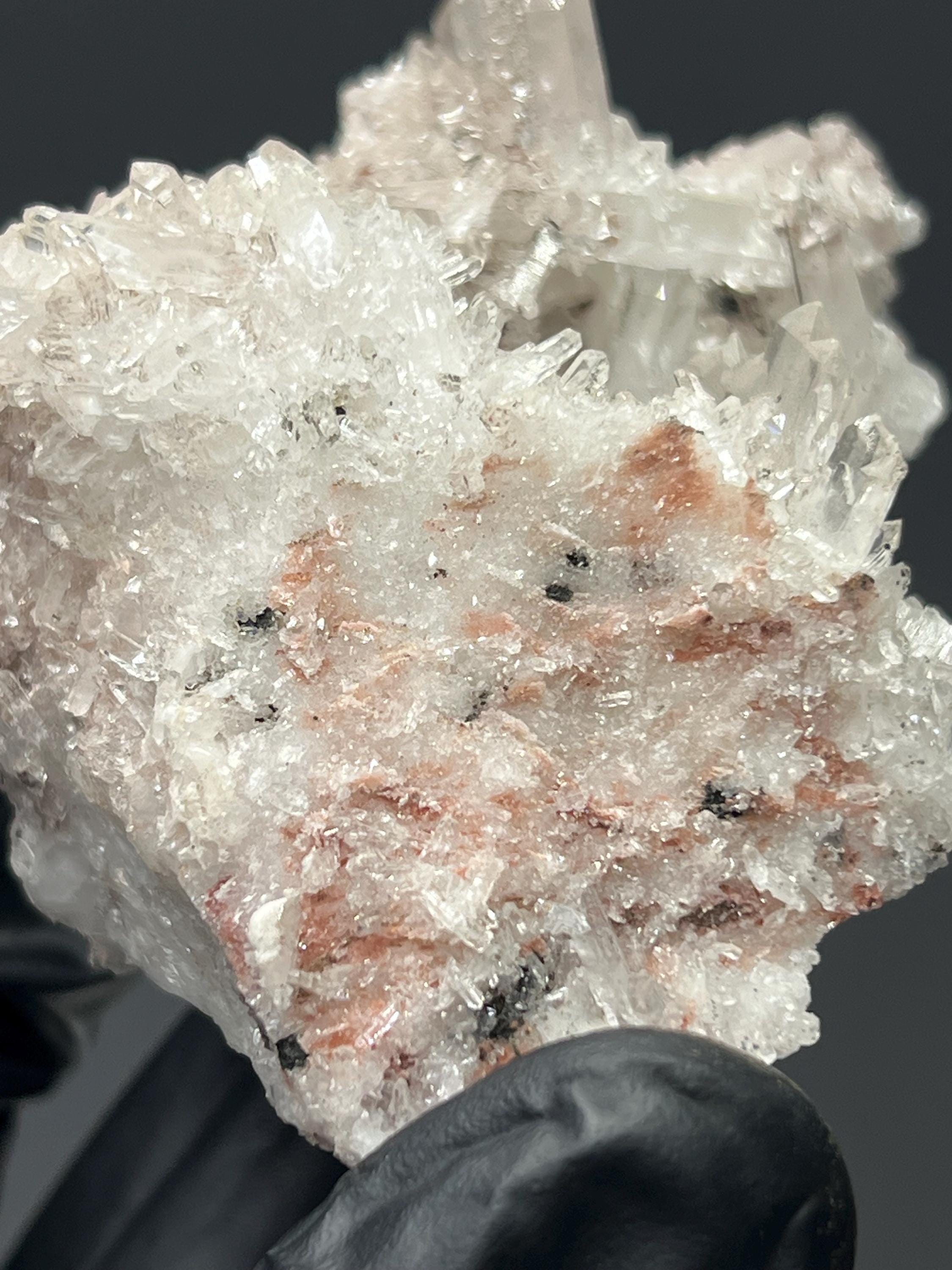 Pink Lemurian Quartz Cluster - Crystal Gemstone AE 