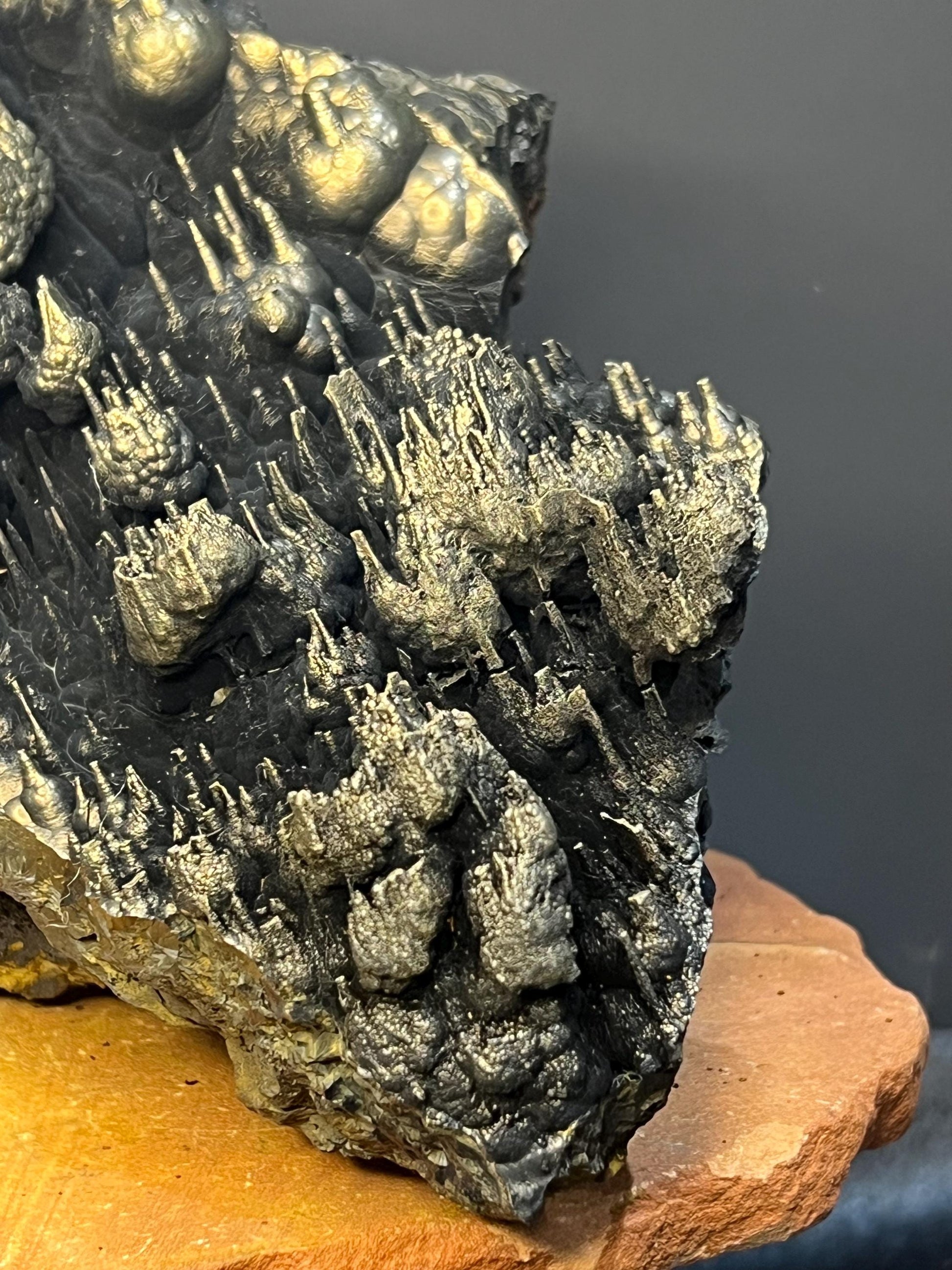 Museum Grade! Very Special Golden Color Stalactite Goethite Specimen - Crystal Gemstone AE 