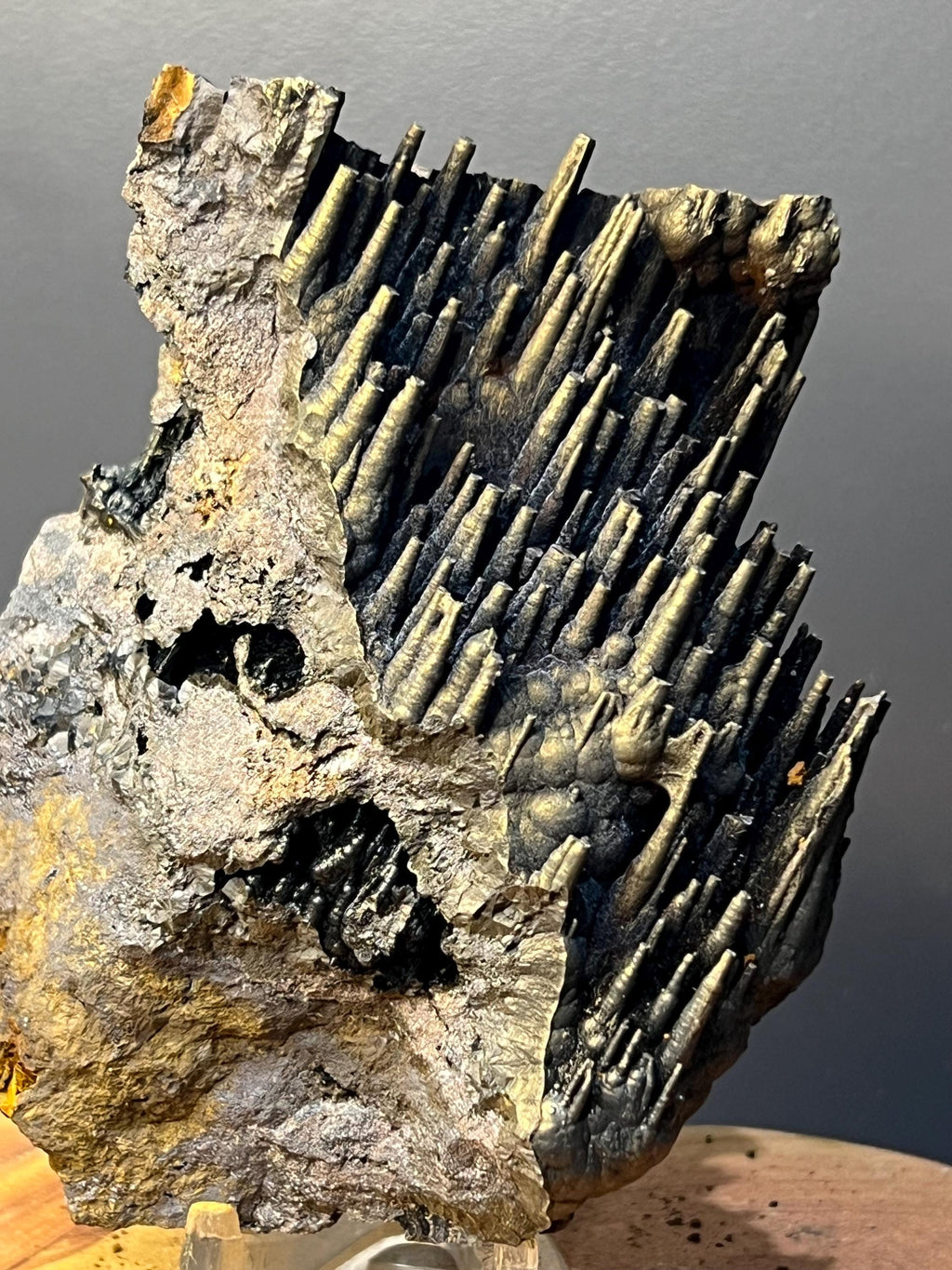 Museum Quality! Very Special Golden Color Stalactite Goethite Specimen - Crystal Gemstone AE 