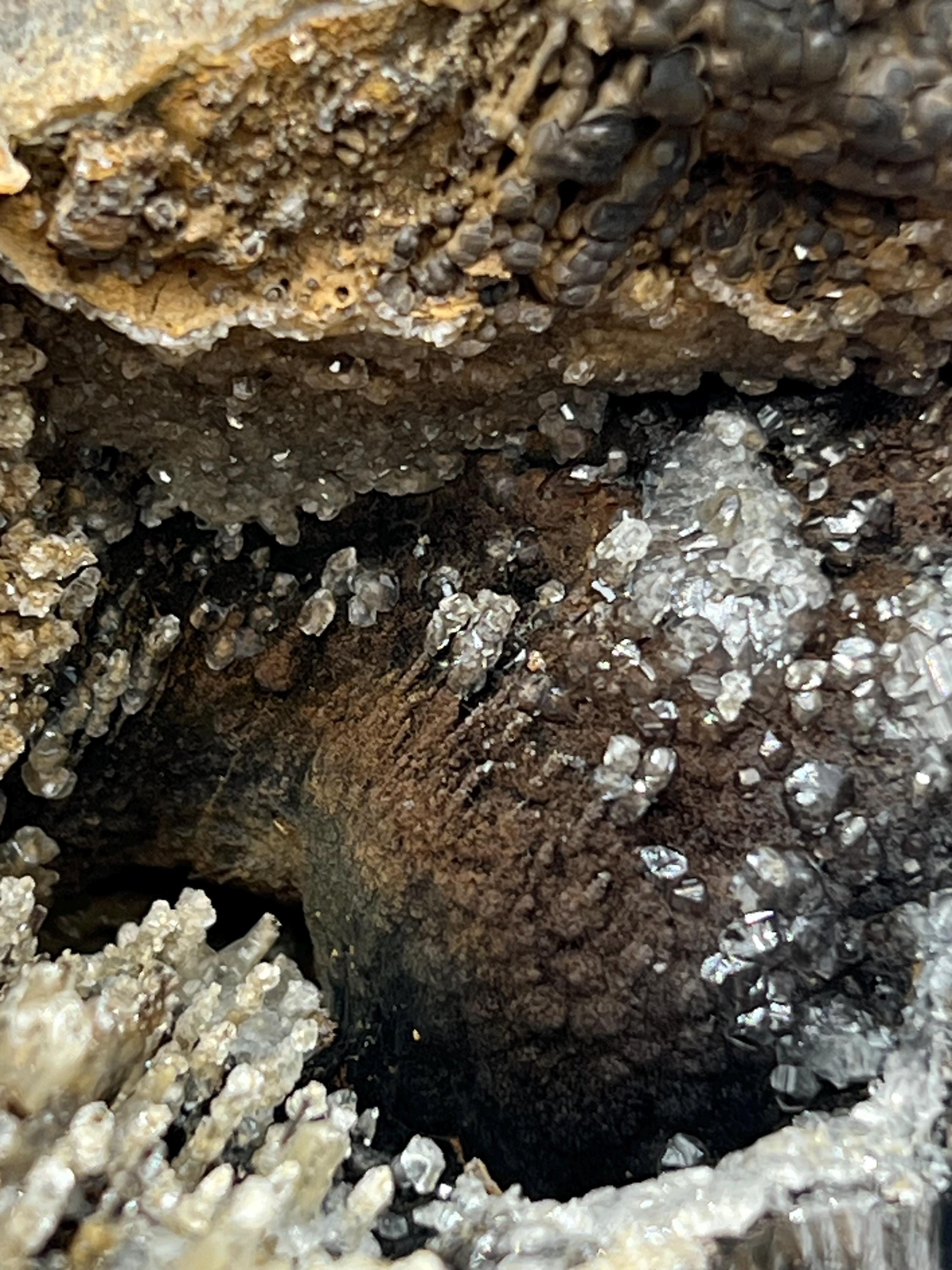 Crystal Calcite on Goethite Stalactite, Turkish Mineral Specimen - Crystal Gemstone AE 