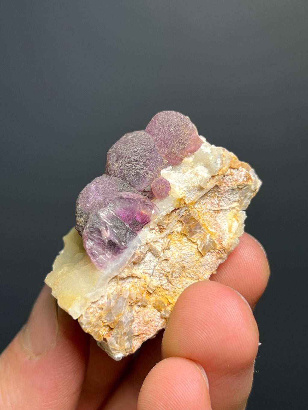 Rare! Purple Fluorite Balls On Matrix - Namibia - Crystal Gemstone AE 