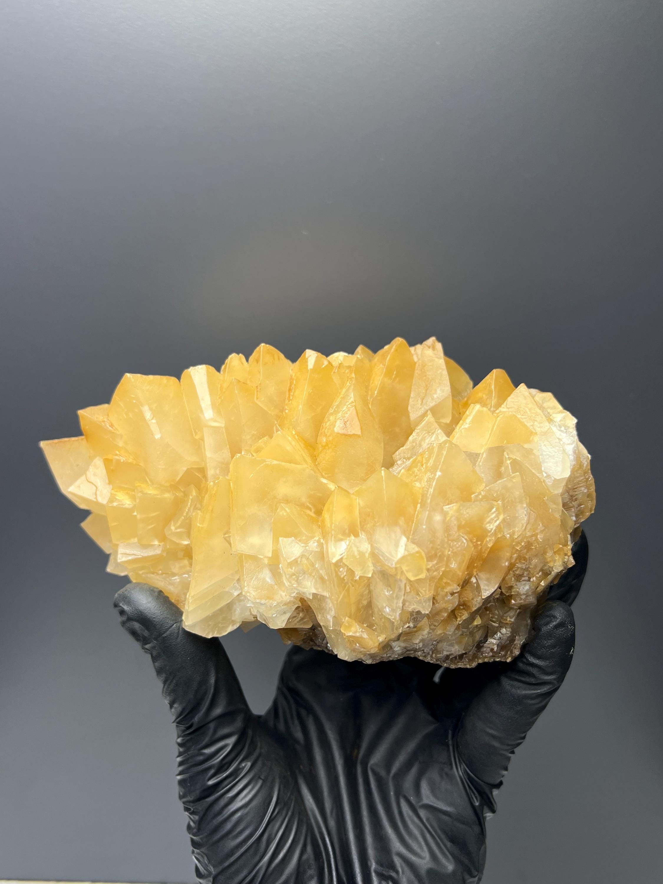 Yellow Crystal Calcite Specimen - Crystal Gemstone AE 
