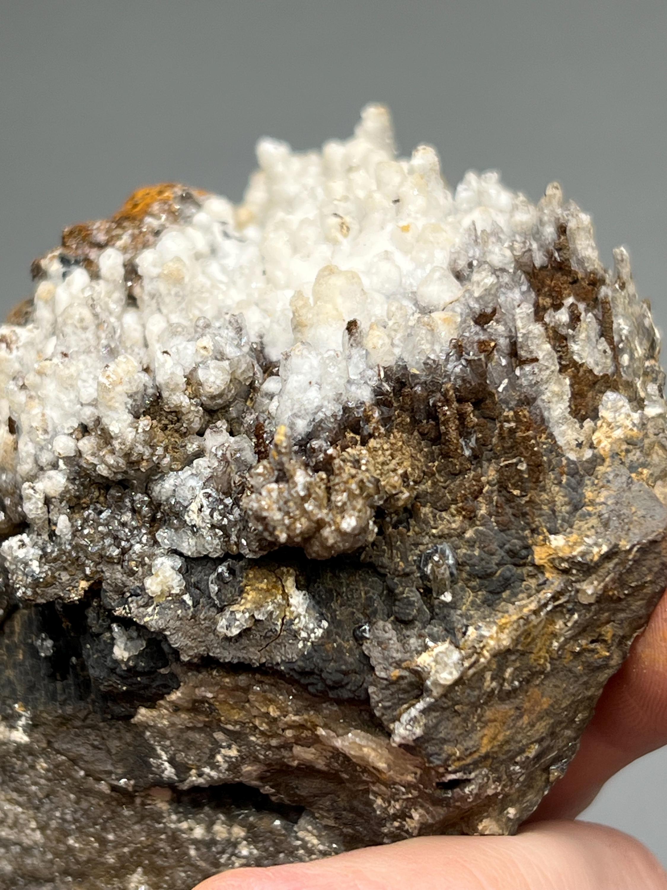 Special Formation, Crystal Calcite On Stalactite Hematite Mineral, From Turkey, Special Collection Piece - Crystal Gemstone AE 