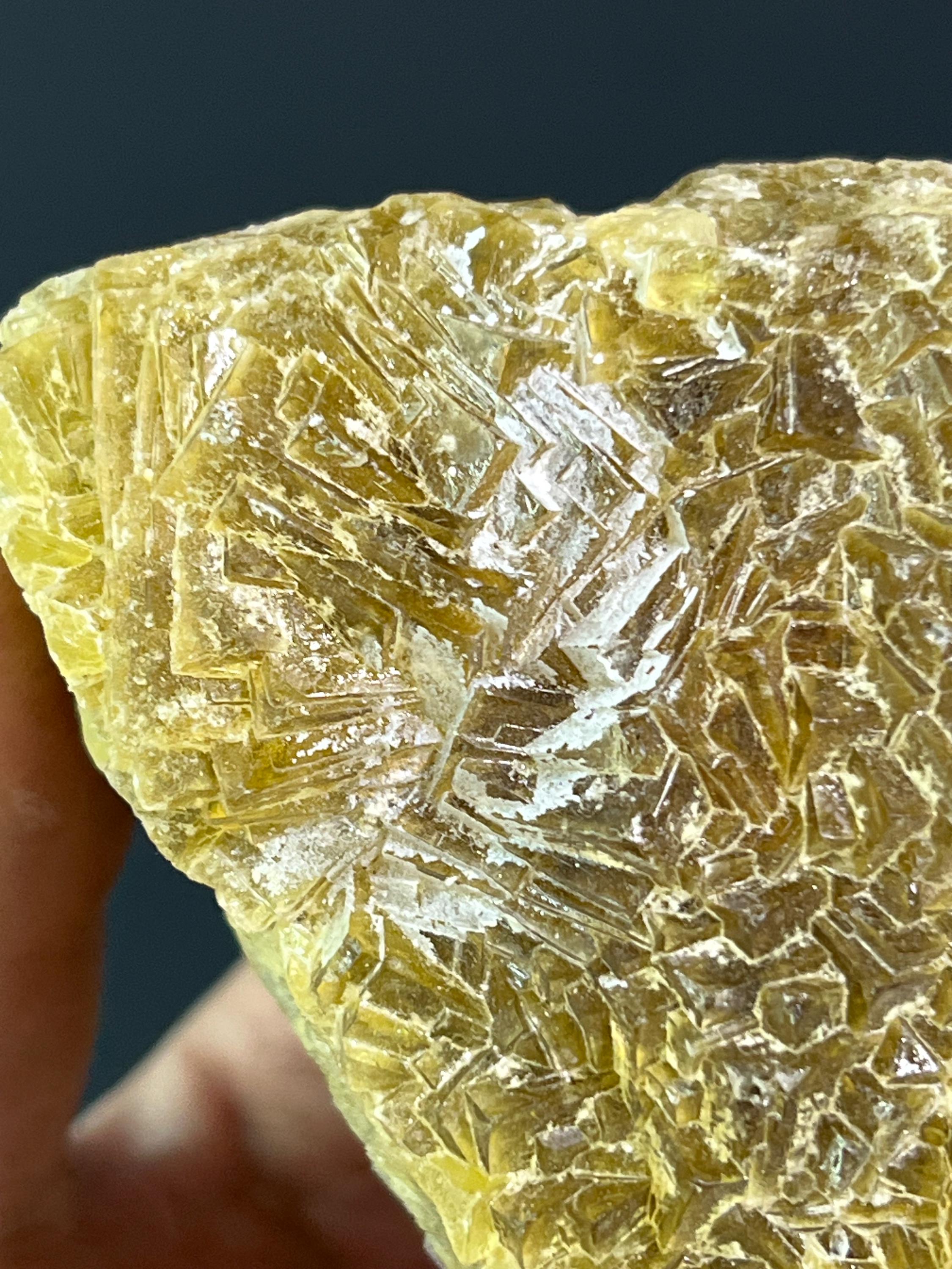 Yellow Fluorite Calcite - Crystal Gemstone AE 