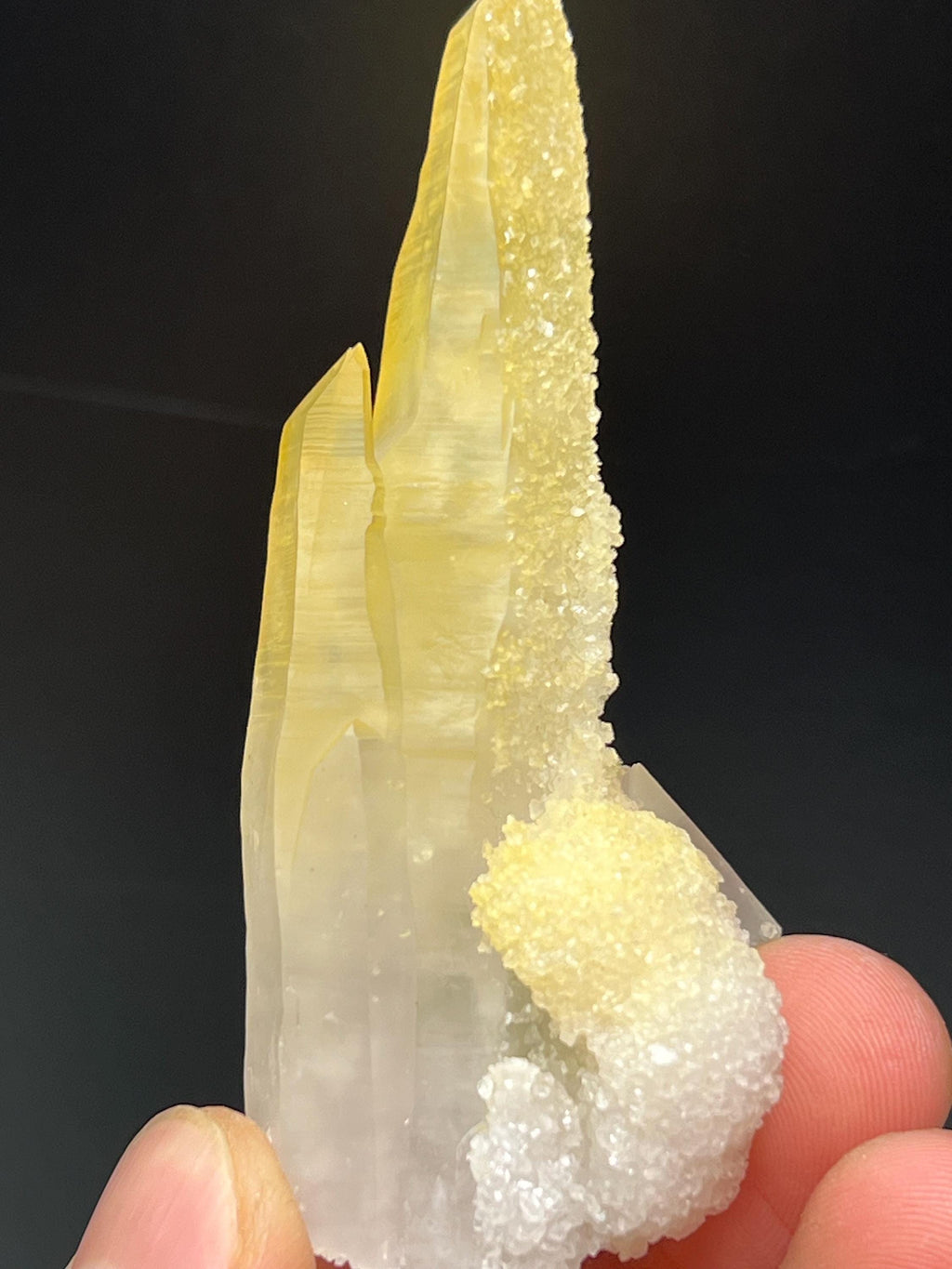 Calcite With Yellow Crystal Quartz - Crystal Gemstone AE 