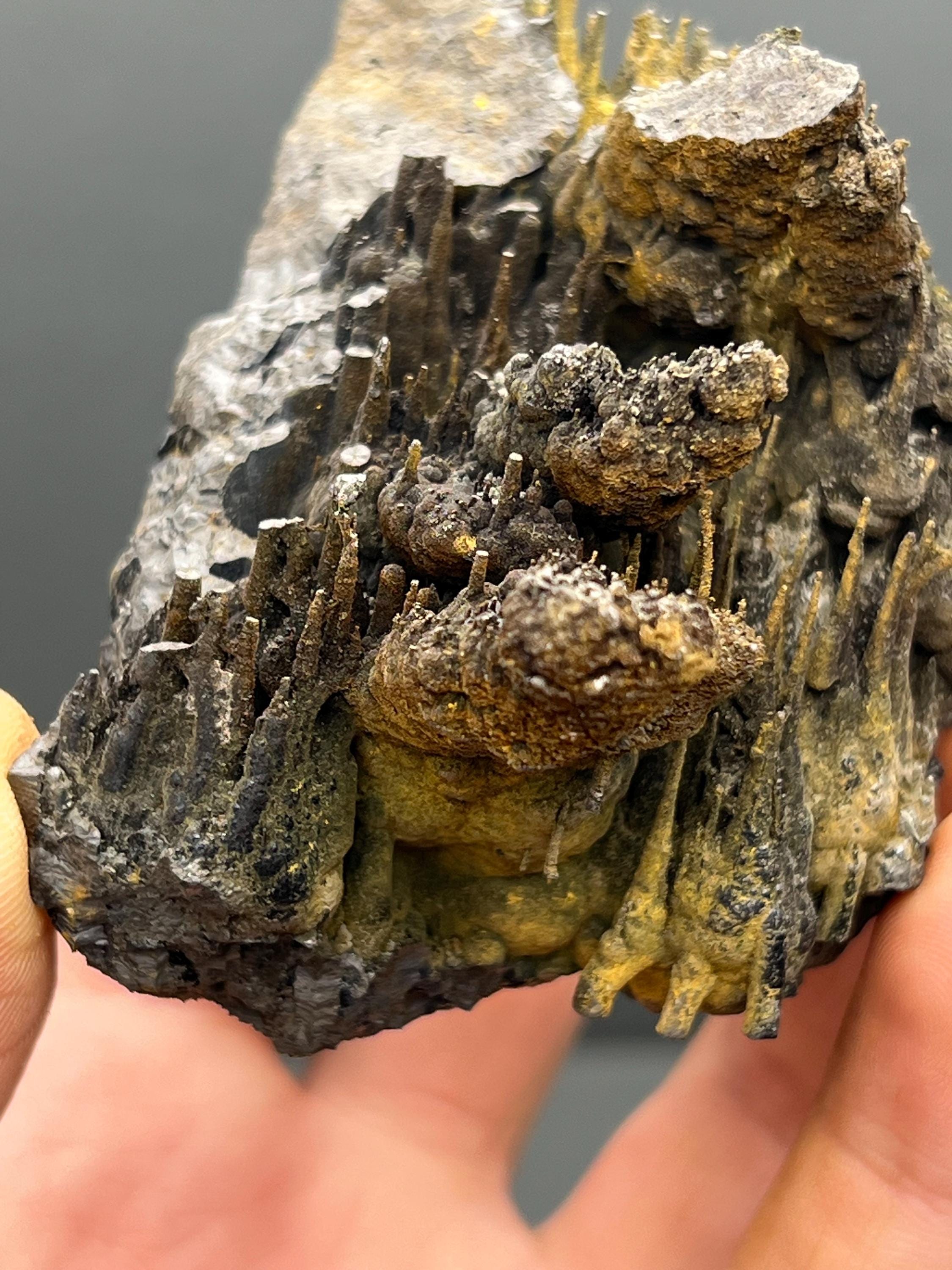 Limonite On Stalactite Goethite Specimen - Crystal Gemstone AE 