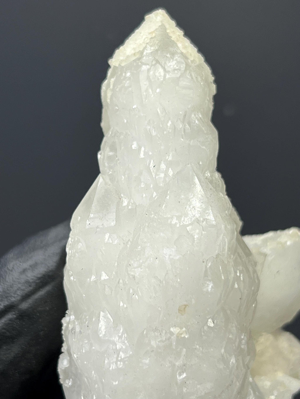 Snow Calcite With Elestial Crystal Quartz - Crystal Gemstone AE 