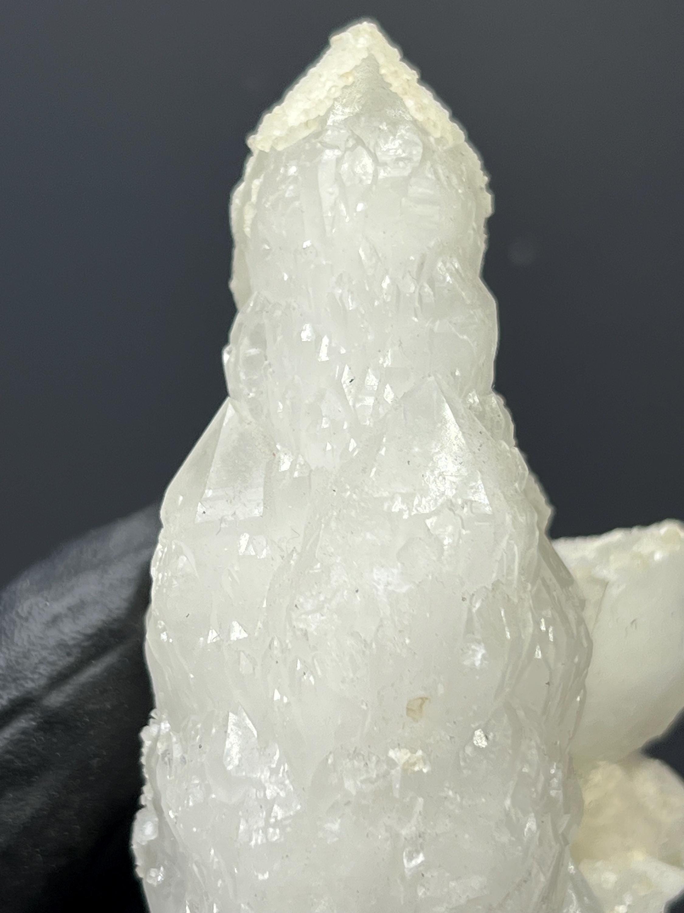Snow Calcite With Elestial Crystal Quartz - Crystal Gemstone AE 